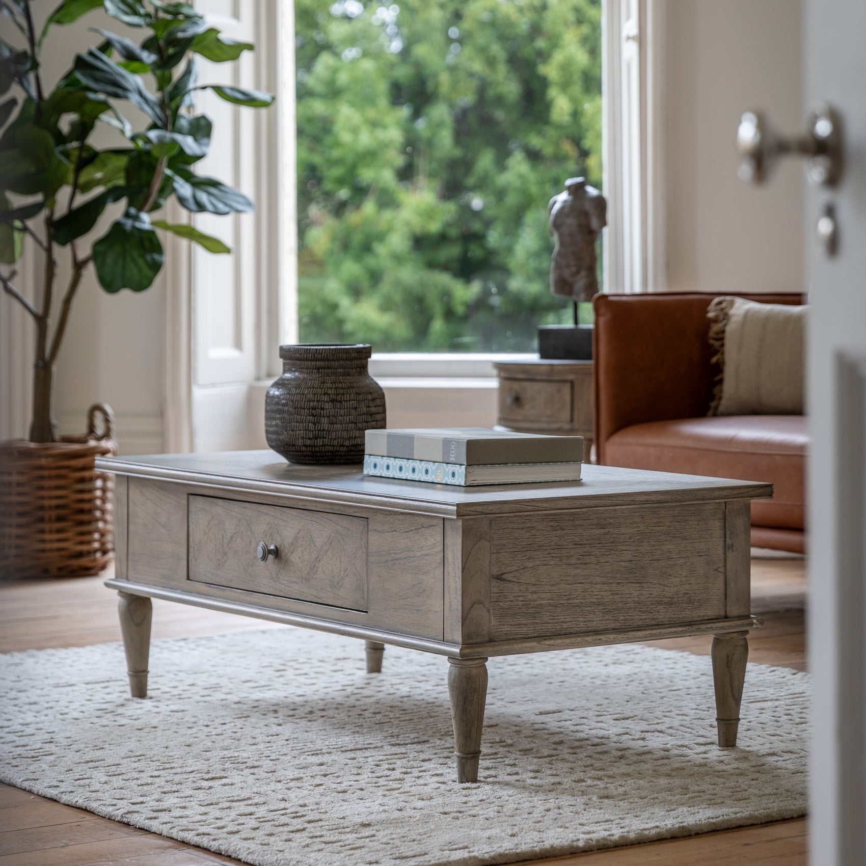 Tobago Aged Mindy Wood Rectangle Coffee Table