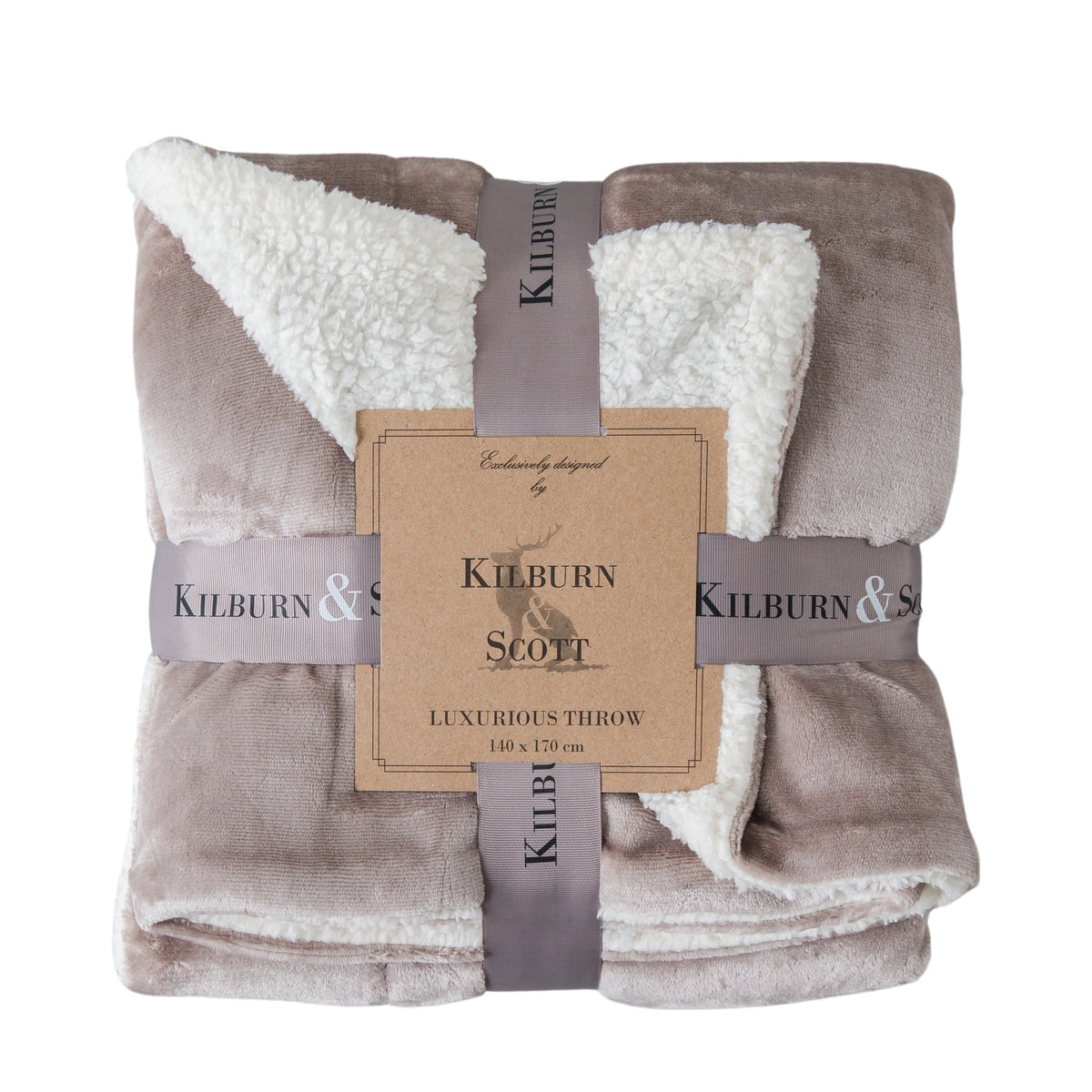 Tross Super Soft Sherpa Neutral Taupe Throw