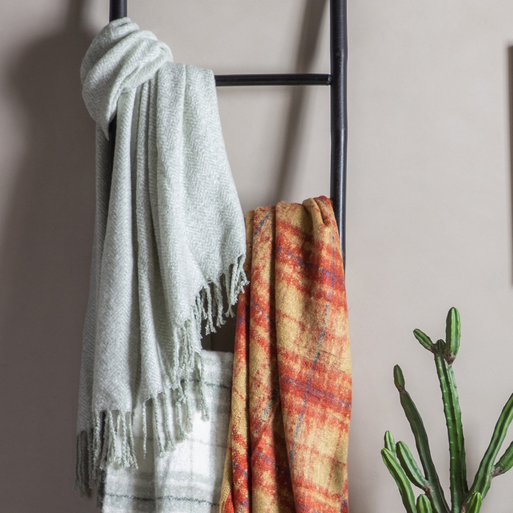 Alderview Herringbone Faux Mohair Throw Sage Green