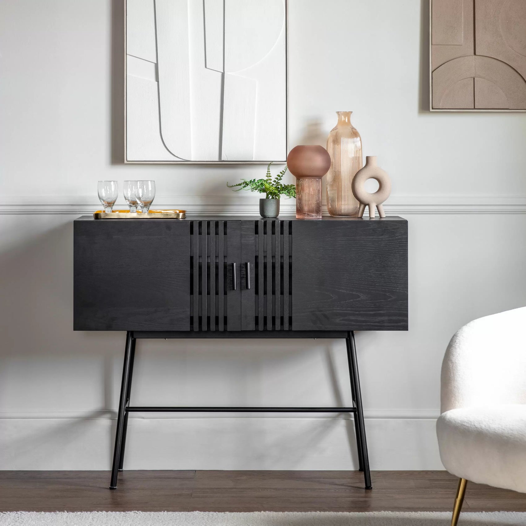 Parque Black Mango Wood Sideboard Small