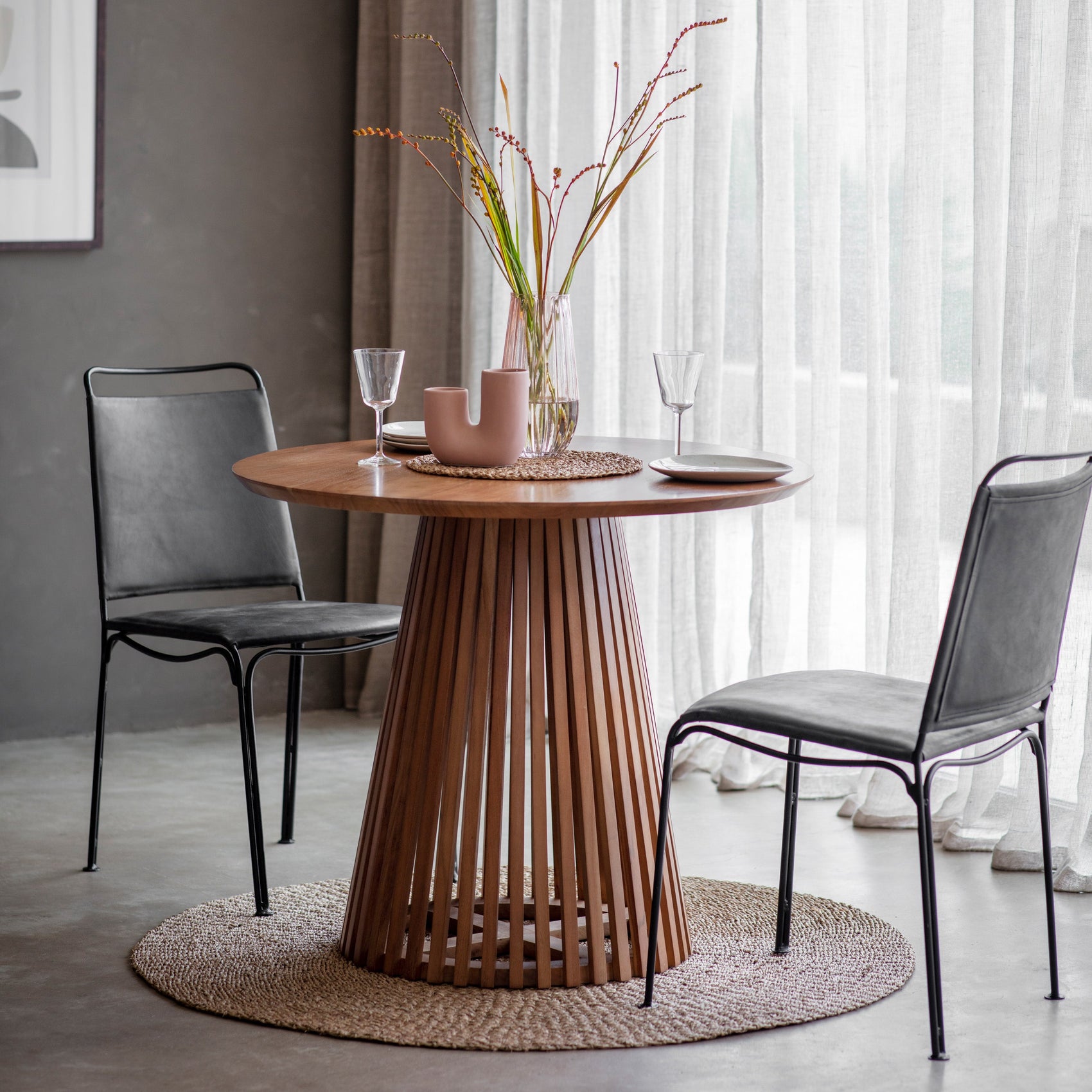Takoma Slatted Acacia Wood Dining Table | 2 Seater