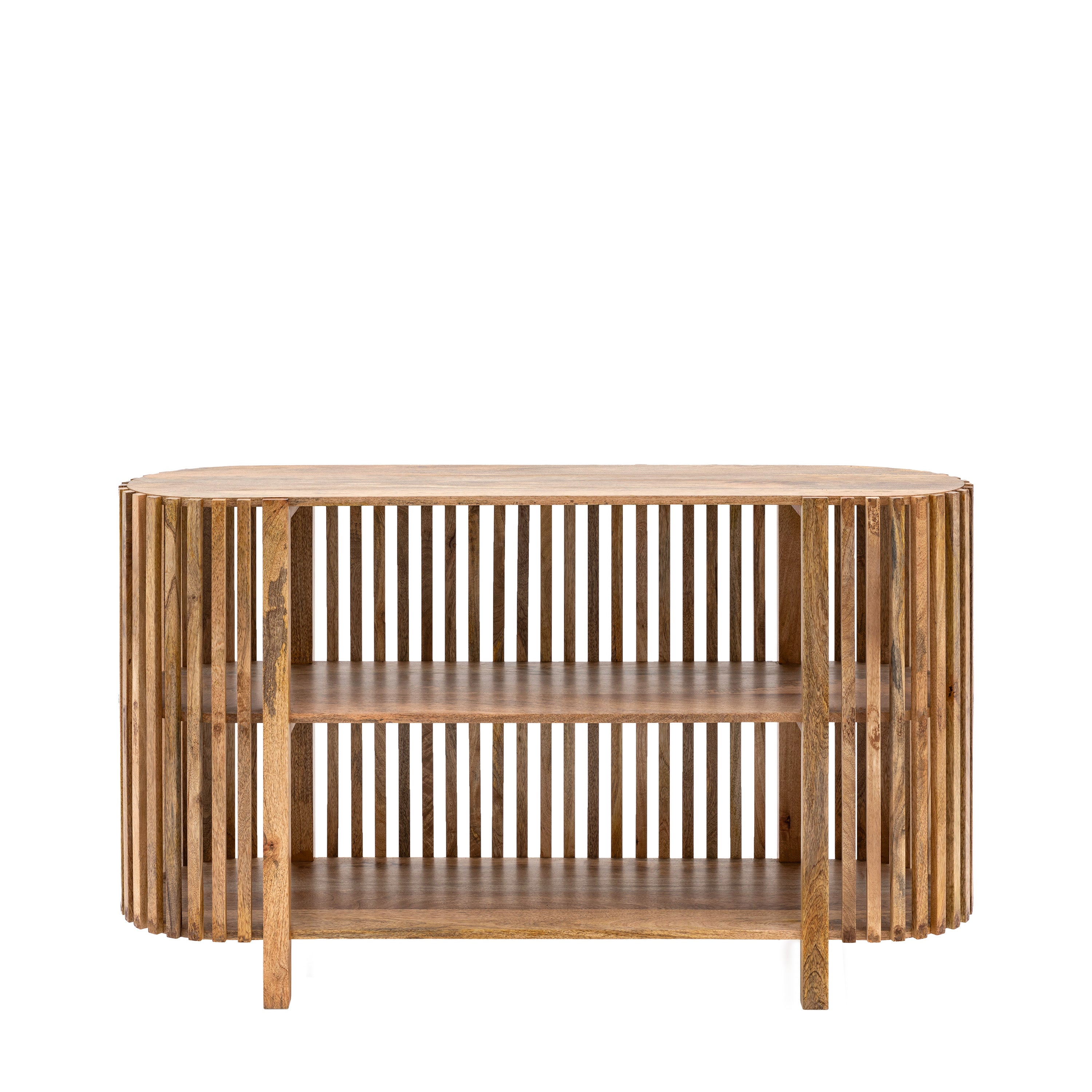 Voss Slatted Natural Acacia Wood Console Table