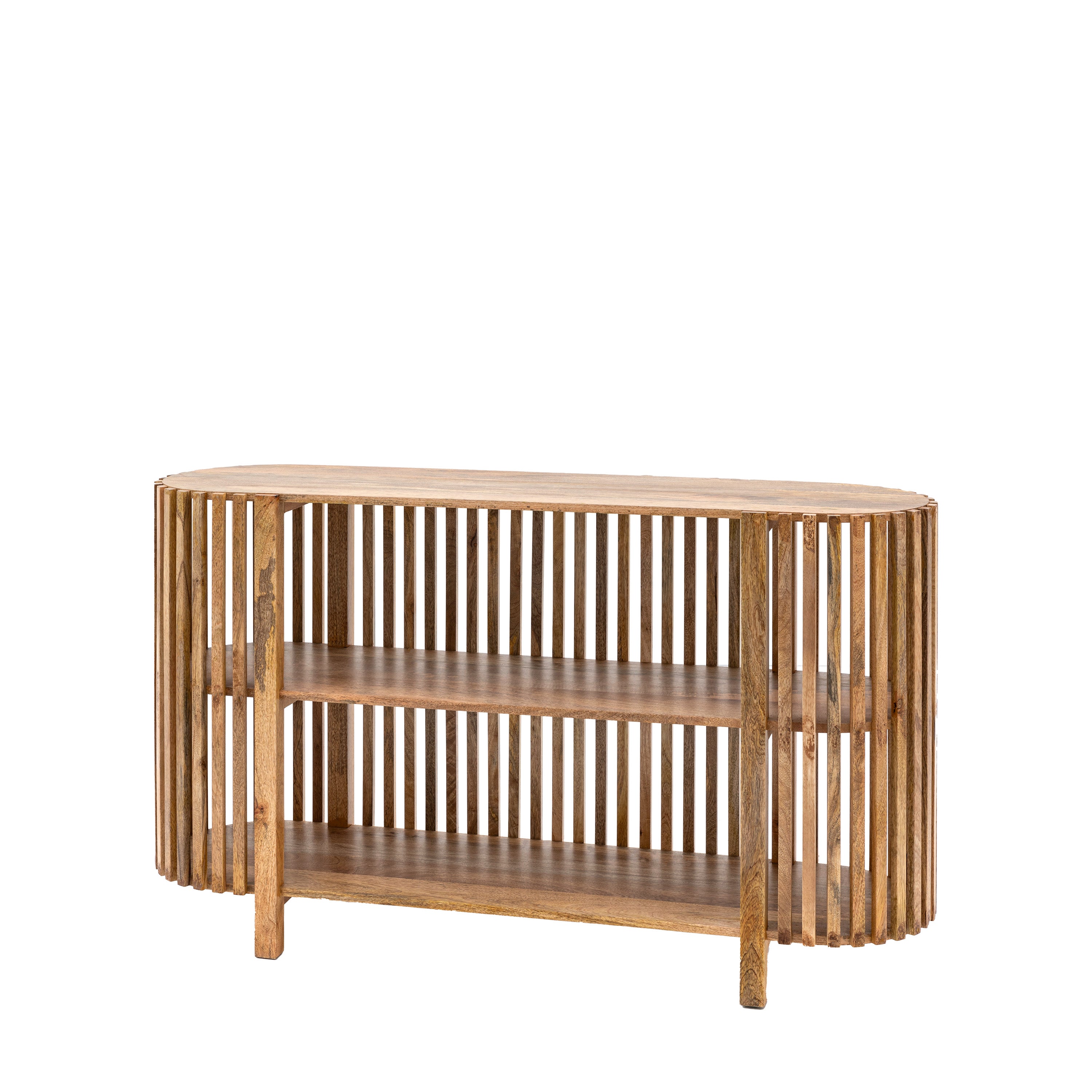Voss Slatted Natural Acacia Wood Console Table