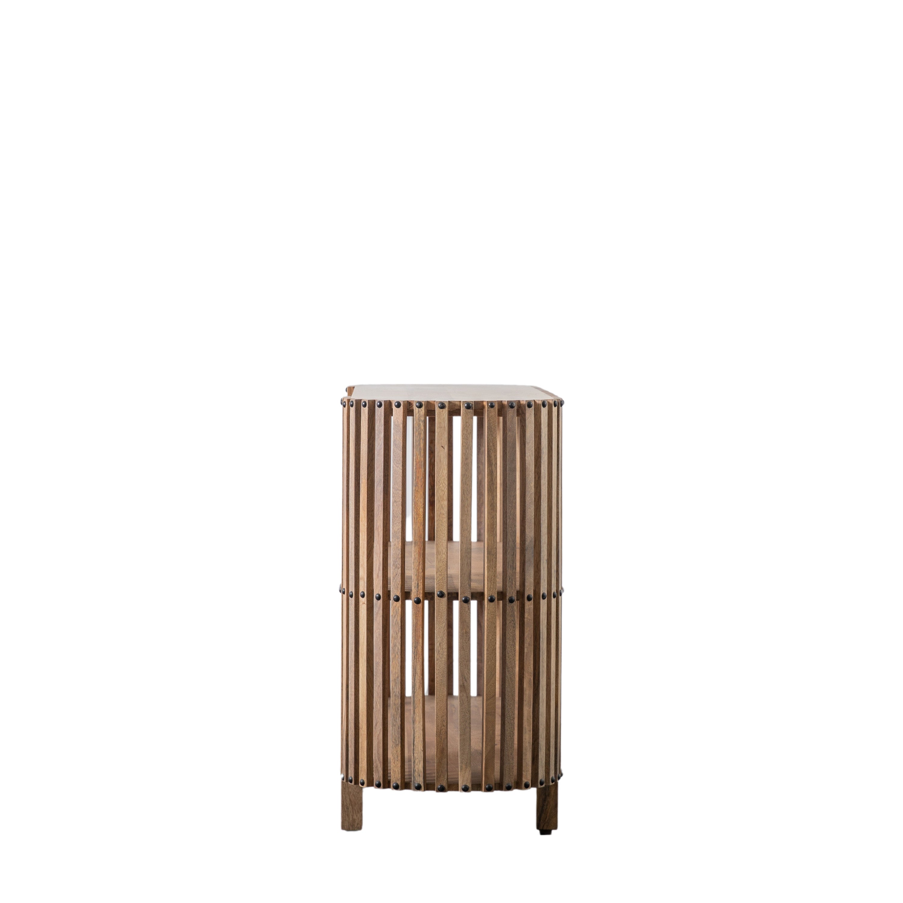 Voss Slatted Natural Acacia Wood Console Table