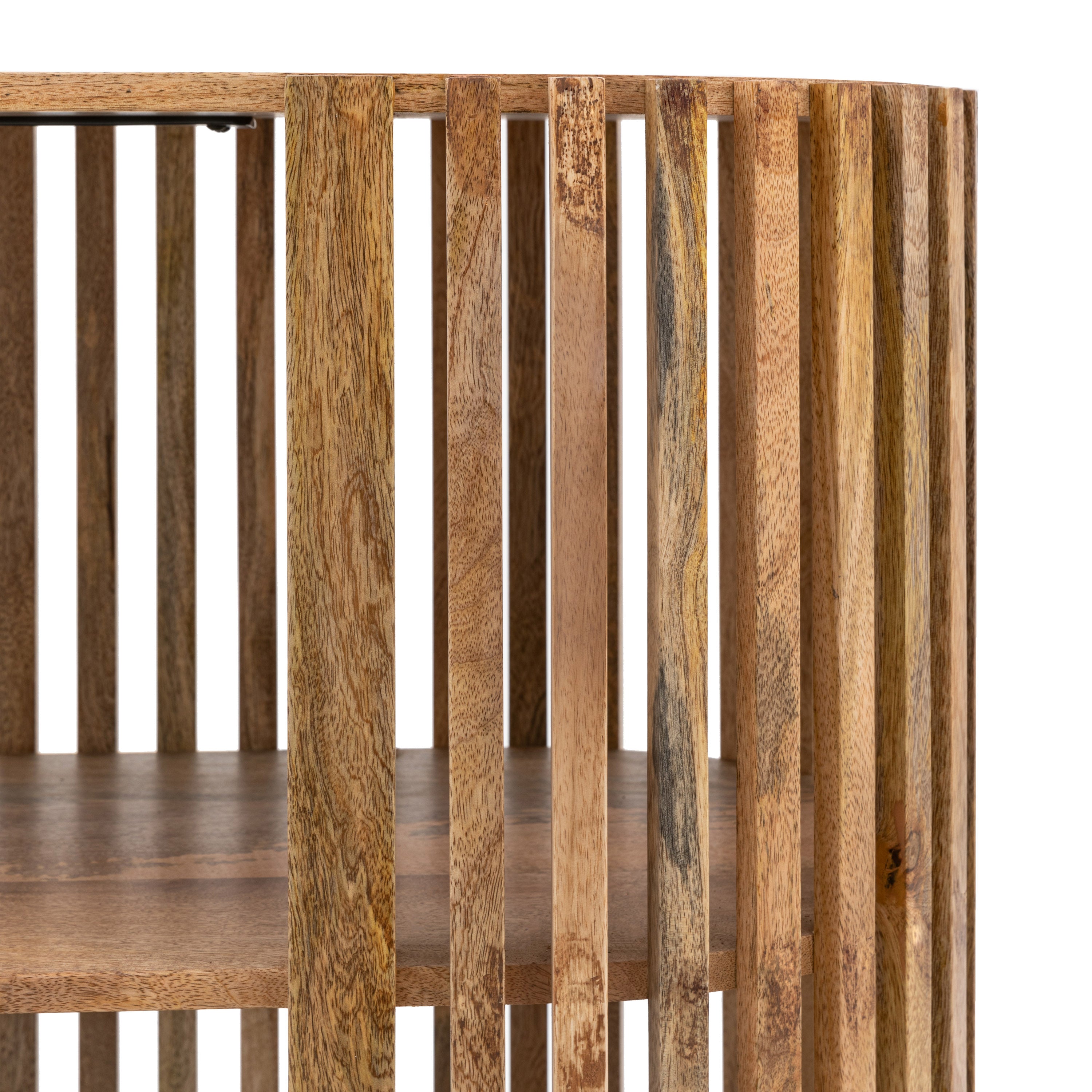 Voss Slatted Natural Acacia Wood Console Table