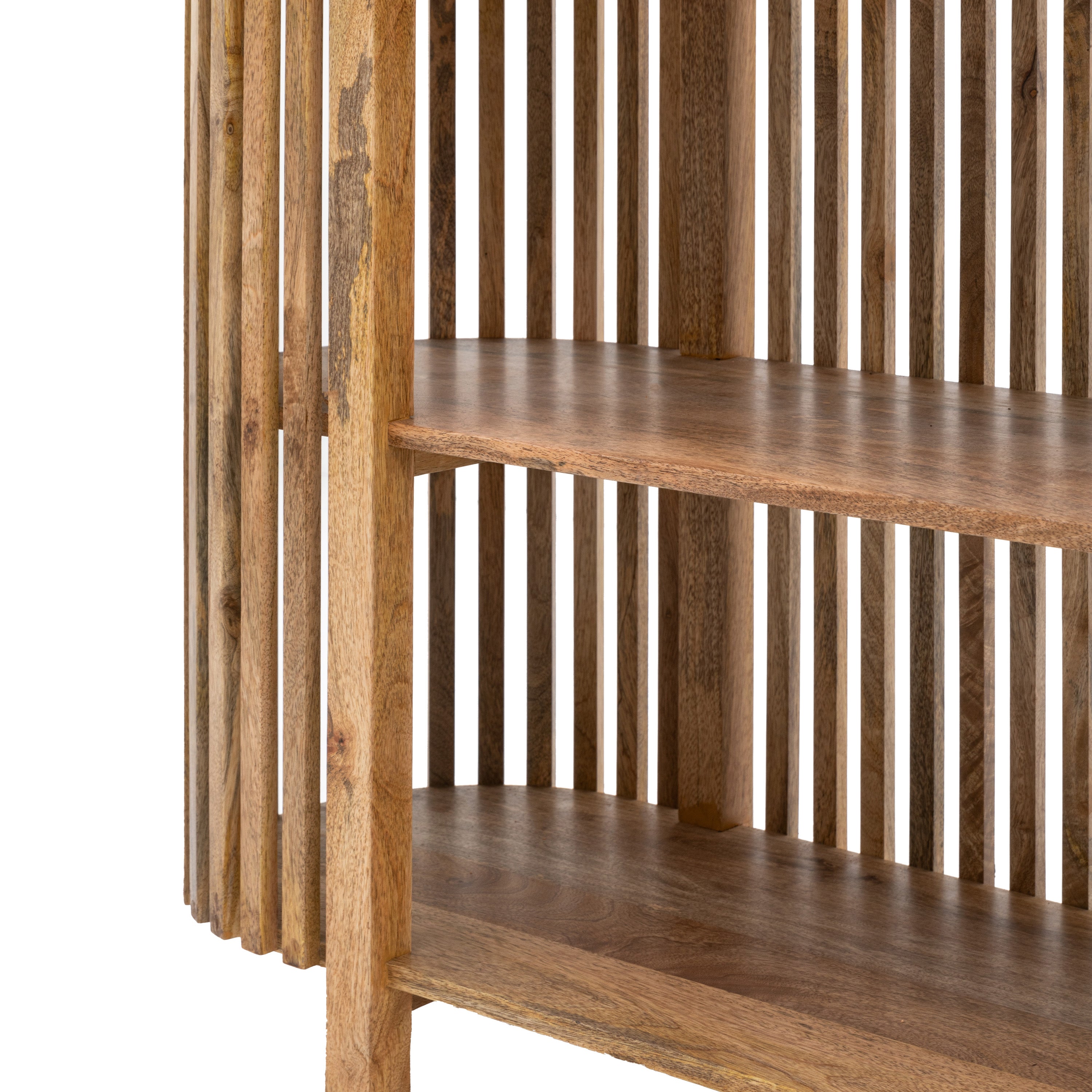 Voss Slatted Natural Acacia Wood Console Table