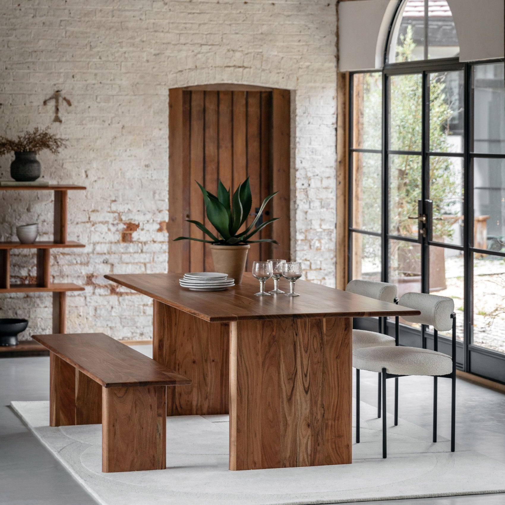 Marta Acacia Wood Rectangle Dining Table | 6 Seater