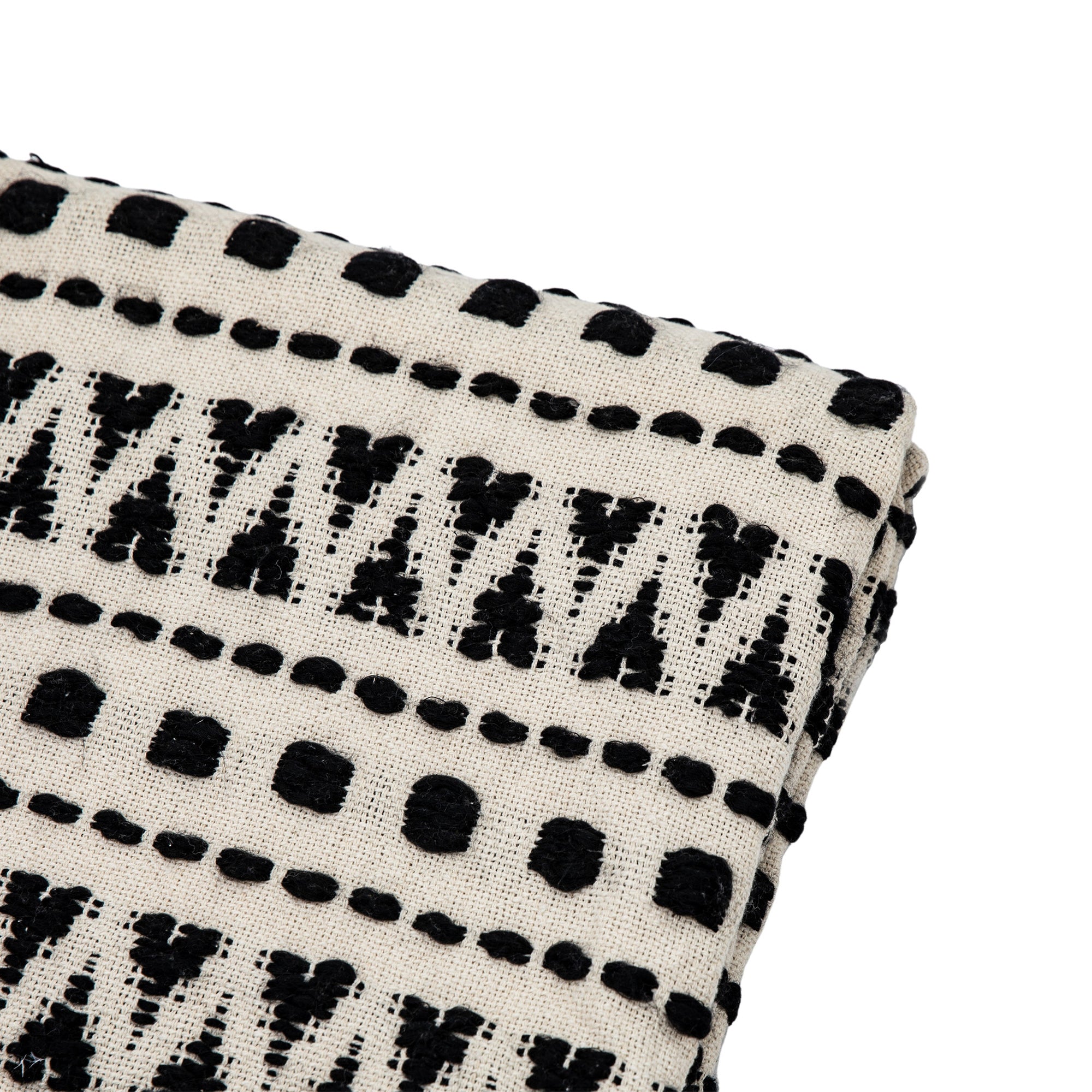 Aztec Black & Cream Tufted Throw