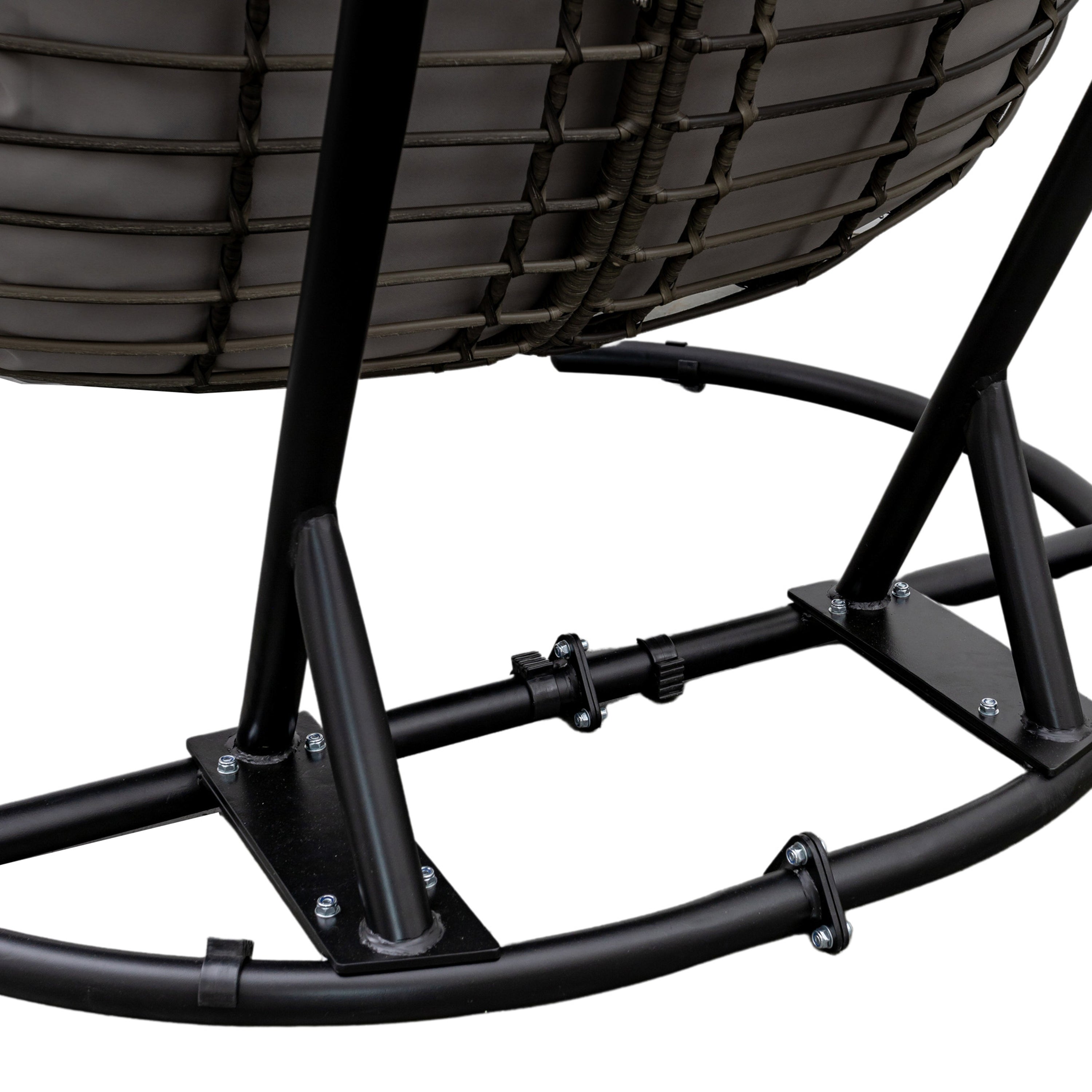 Adalio Grey Wicker Hanging Egg Chair | 2 Seater