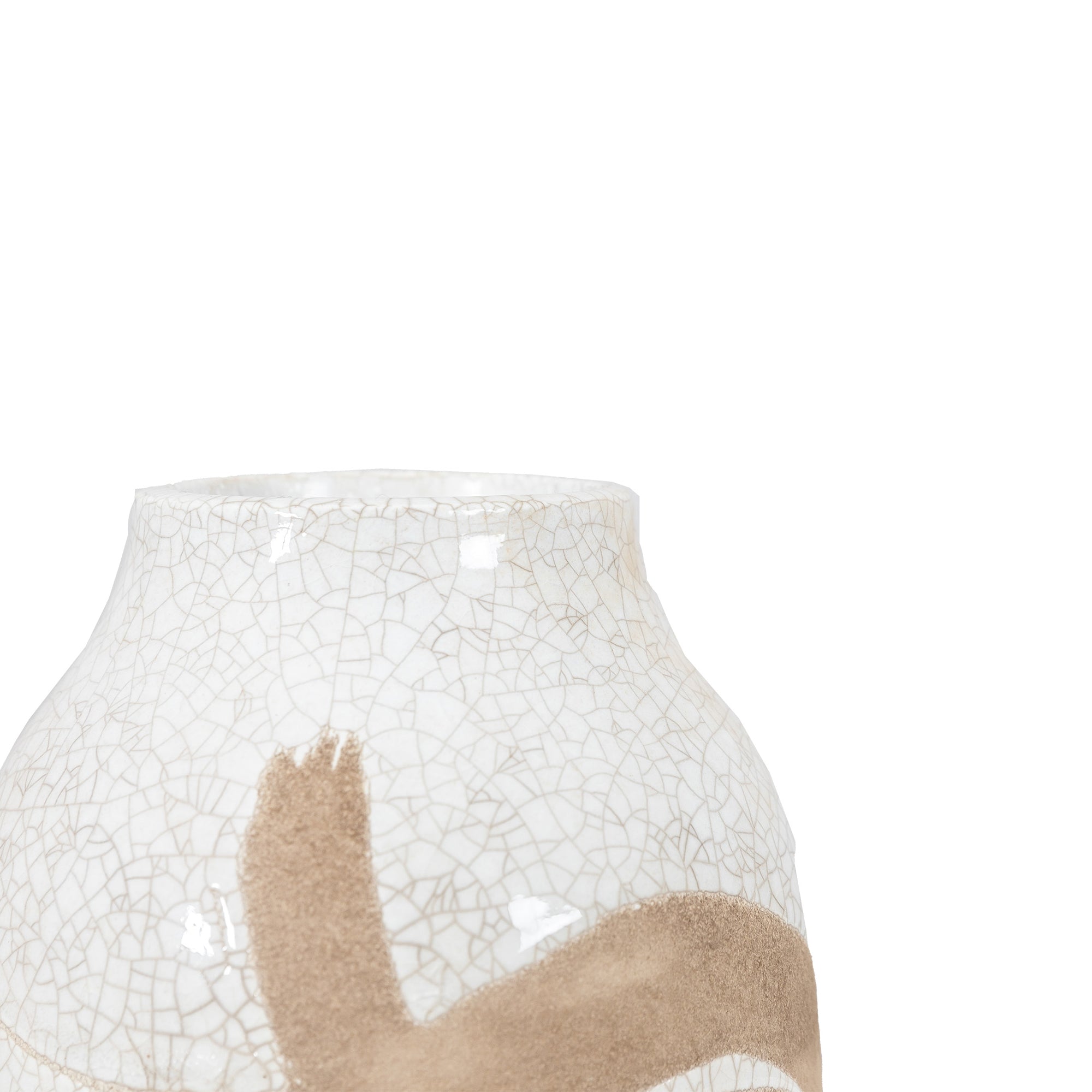 Icard Reactive White & Brown Vase Small