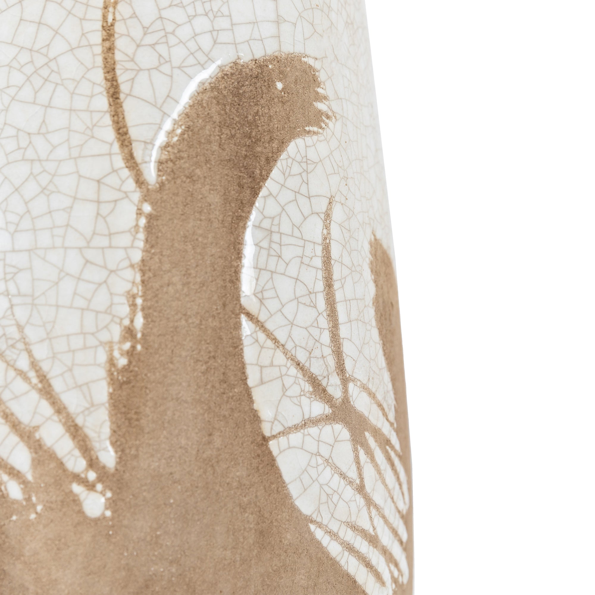 Icard Reactive White & Brown Pitcher Vase