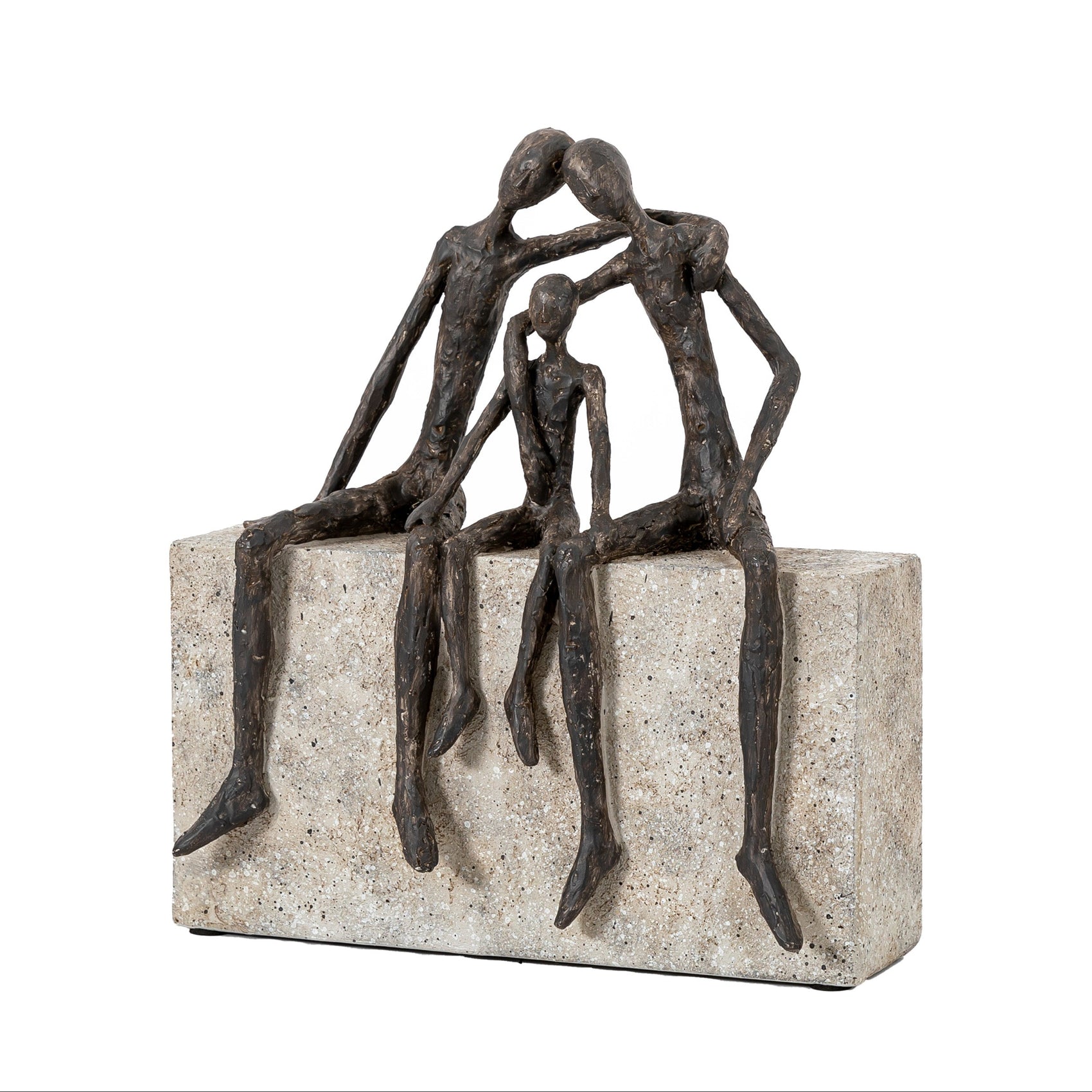 Antique Bronze The Three of Us Sculpture