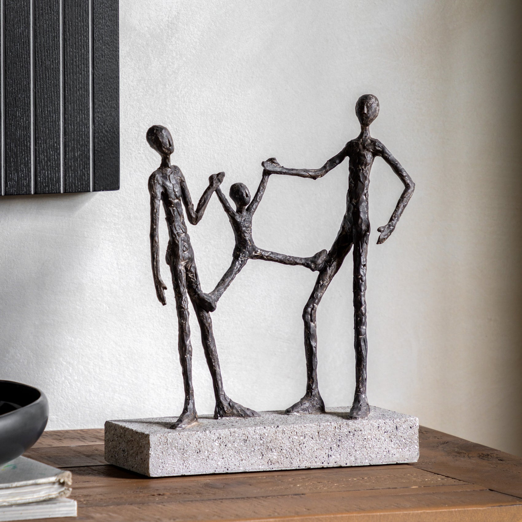 Antique Bronze Family Swing Sculpture