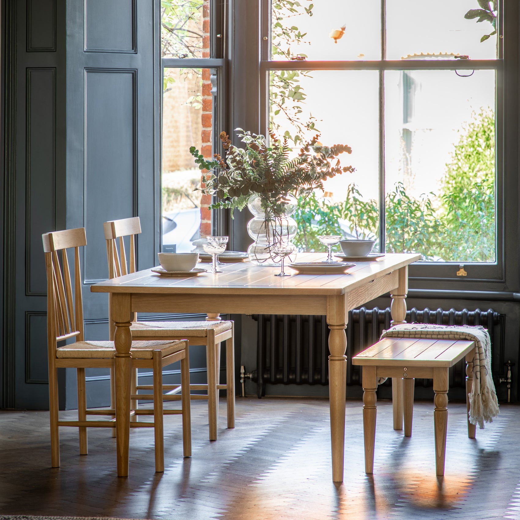 Radley Trestle Natural Oak Wood Extending Dining Table | 8-10 Seater