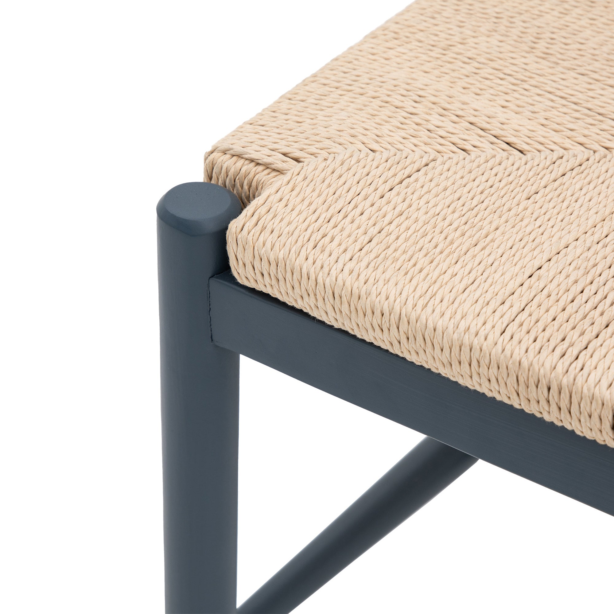 Set of 2 Radley Black Oak Wood & Rope Dining Chair