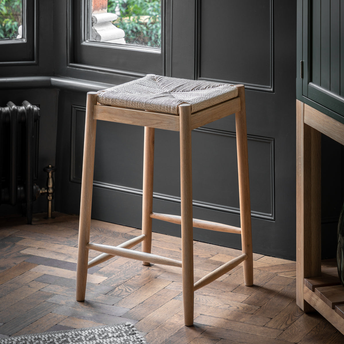 Radley Rope & Natural Oak Wood Stool