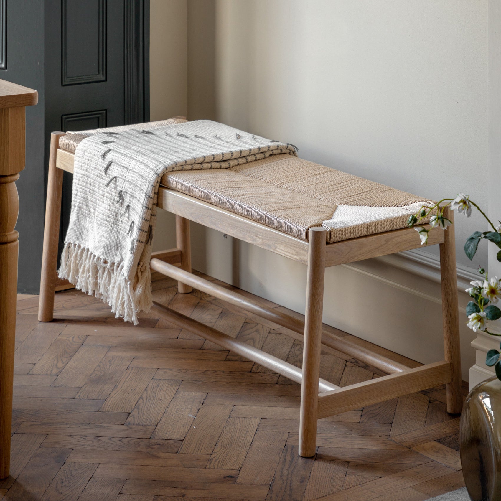 Radley Natural Oak Wood & Rope Bench