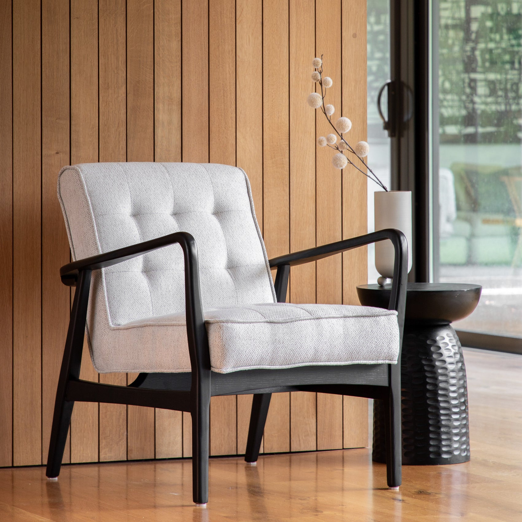 Fiona Black & Natural Weave Armchair