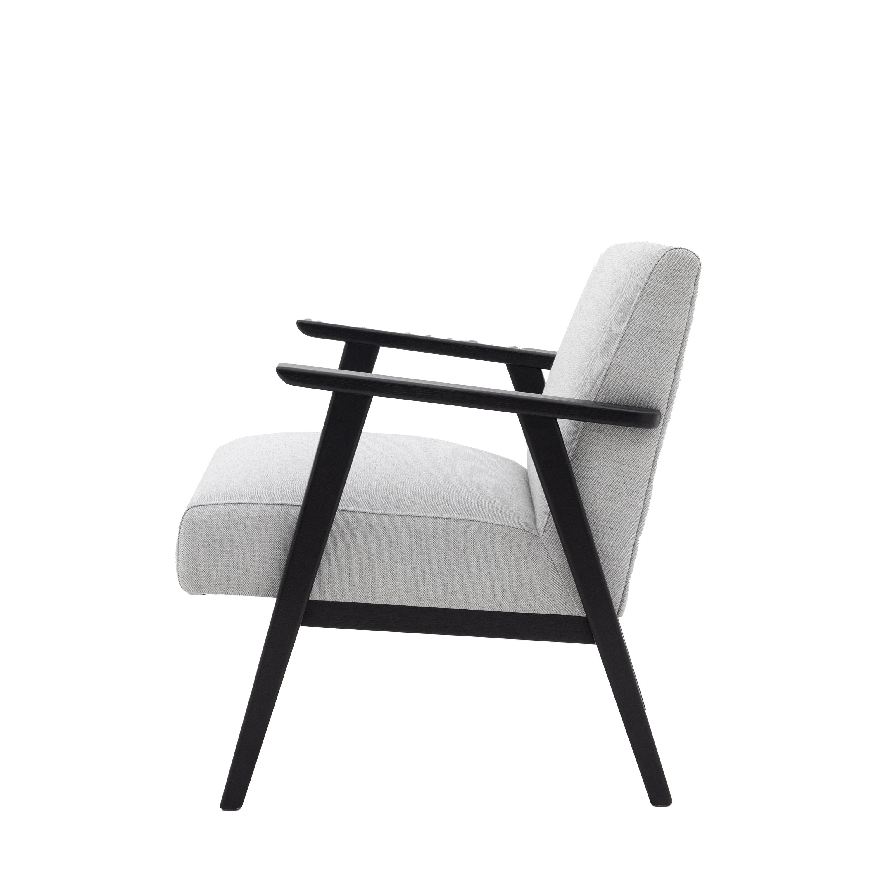 Frieda Black Wood & Mottled Stone Grey Armchair