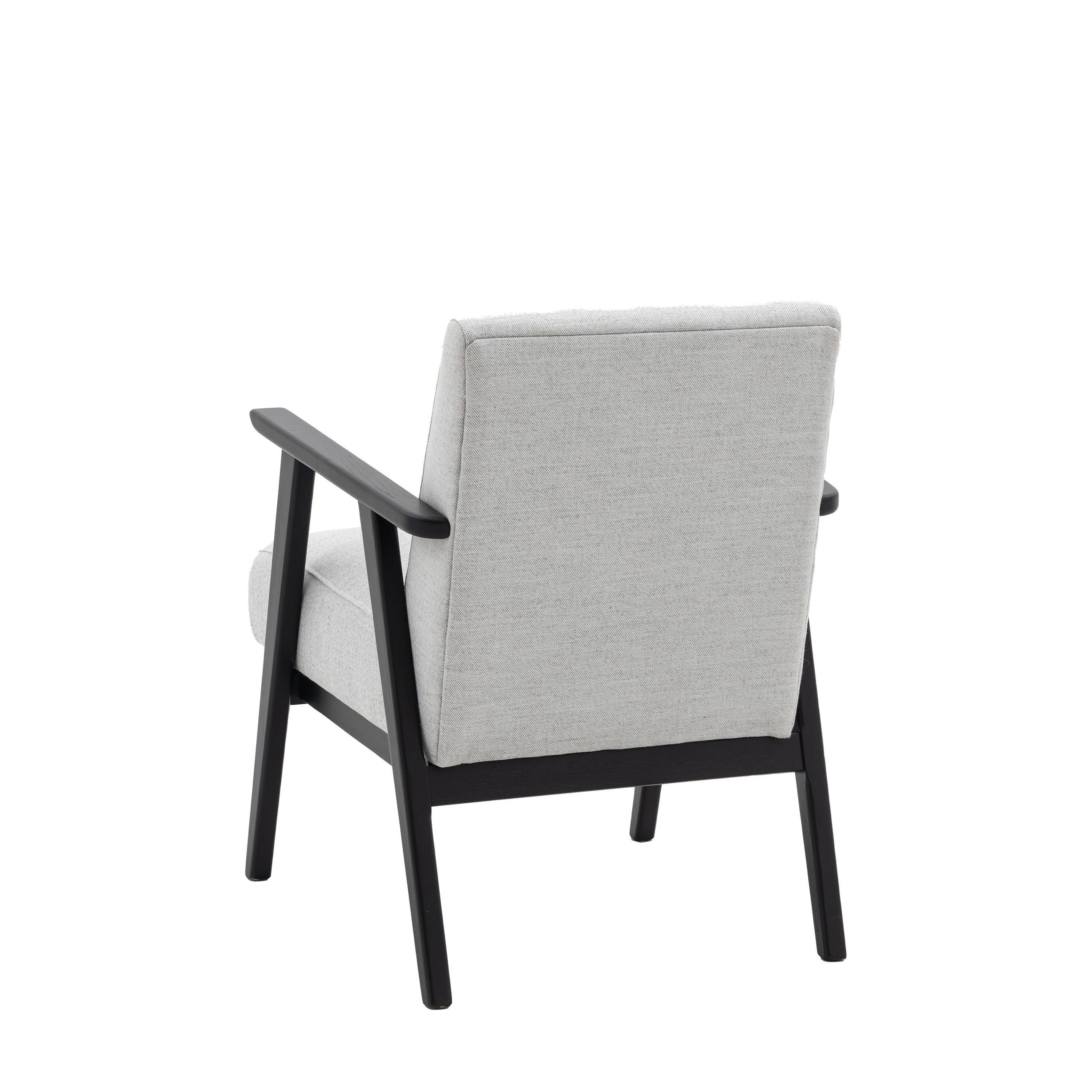 Frieda Black Wood & Mottled Stone Grey Armchair
