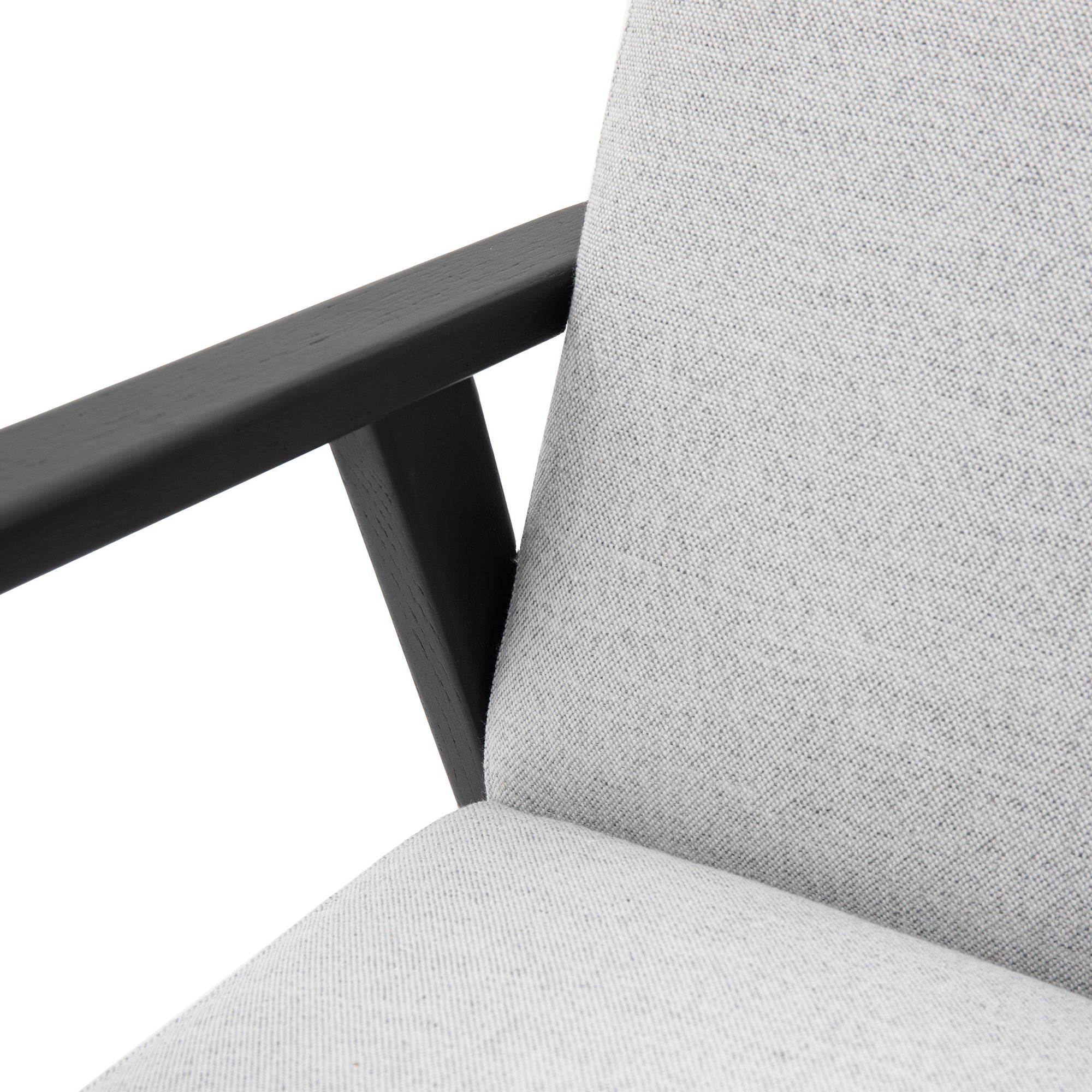 Frieda Black Wood & Mottled Stone Grey Armchair
