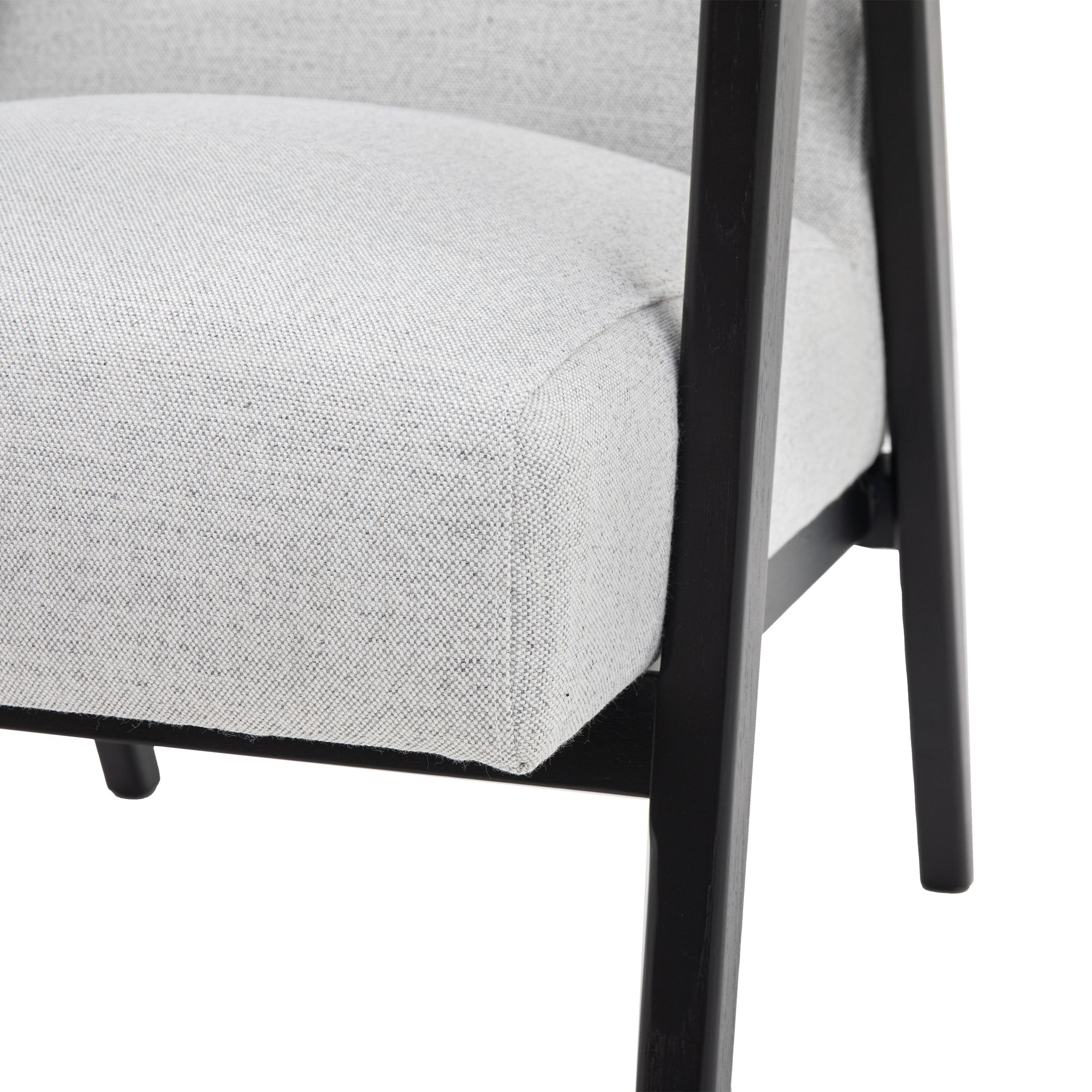 Frieda Black Wood & Mottled Stone Grey Armchair