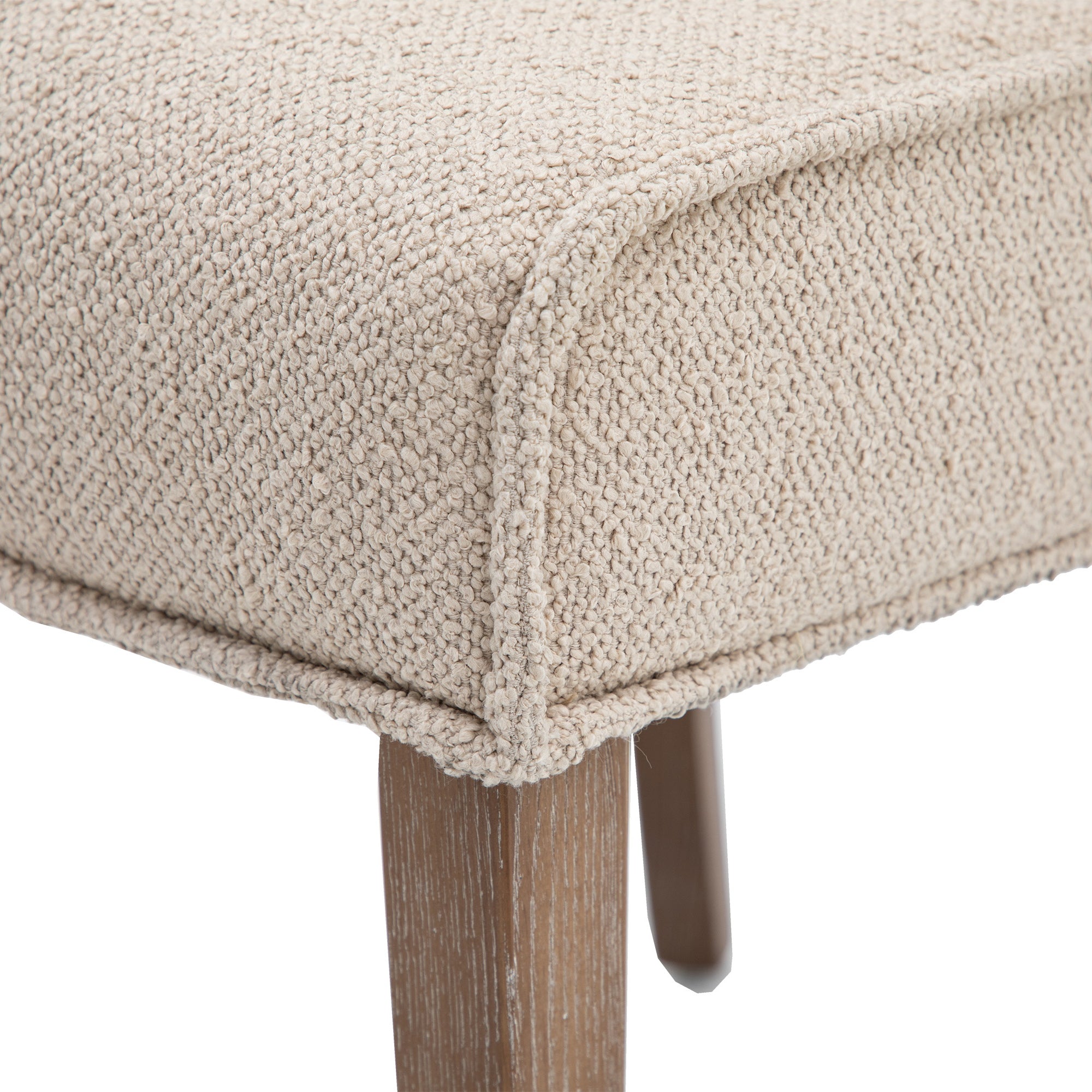 Set of 2 Kirk Cream Bouclé & Wood Dining Chair