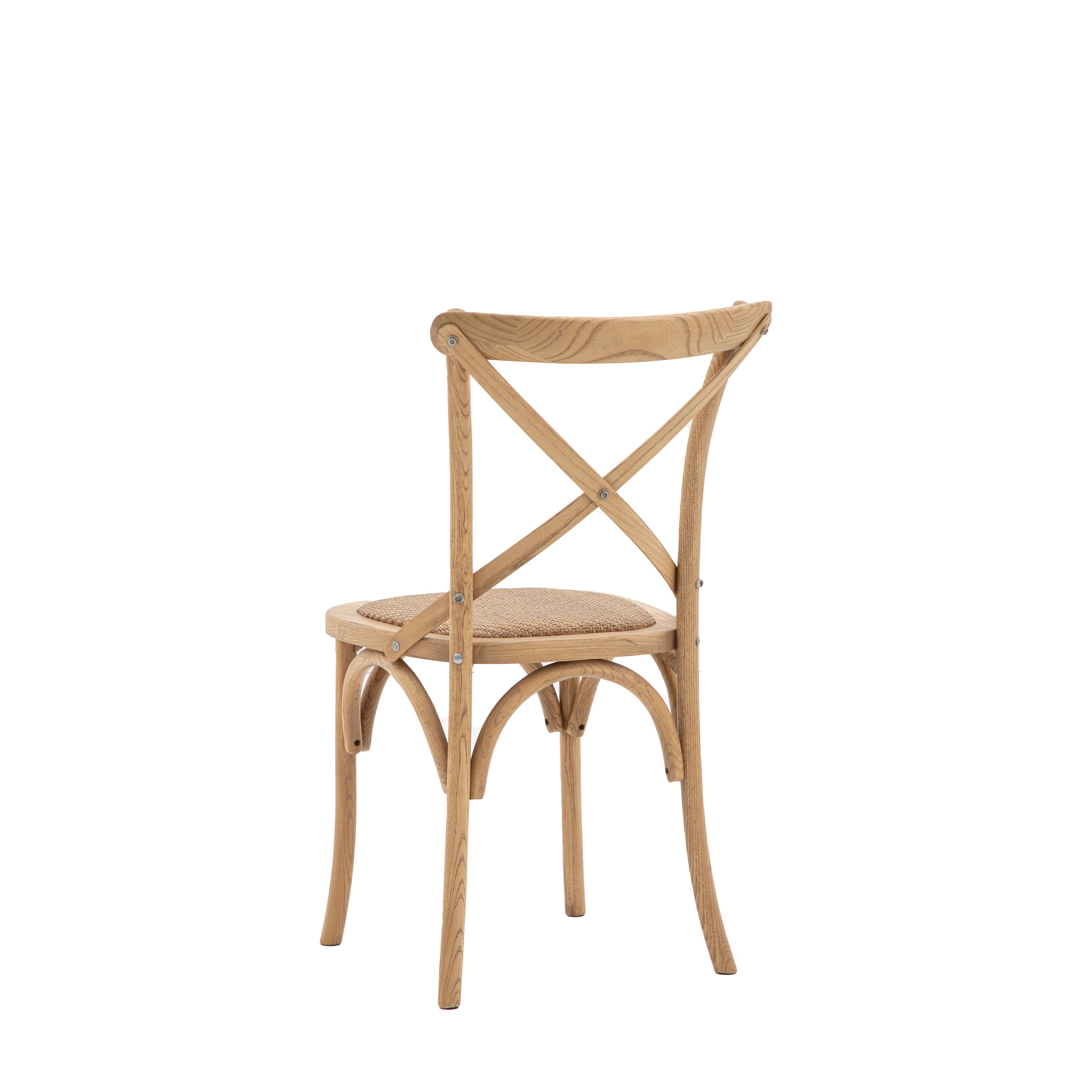 Set of 2 Aspen Natural Oak Wood & Rattan Dining Chair