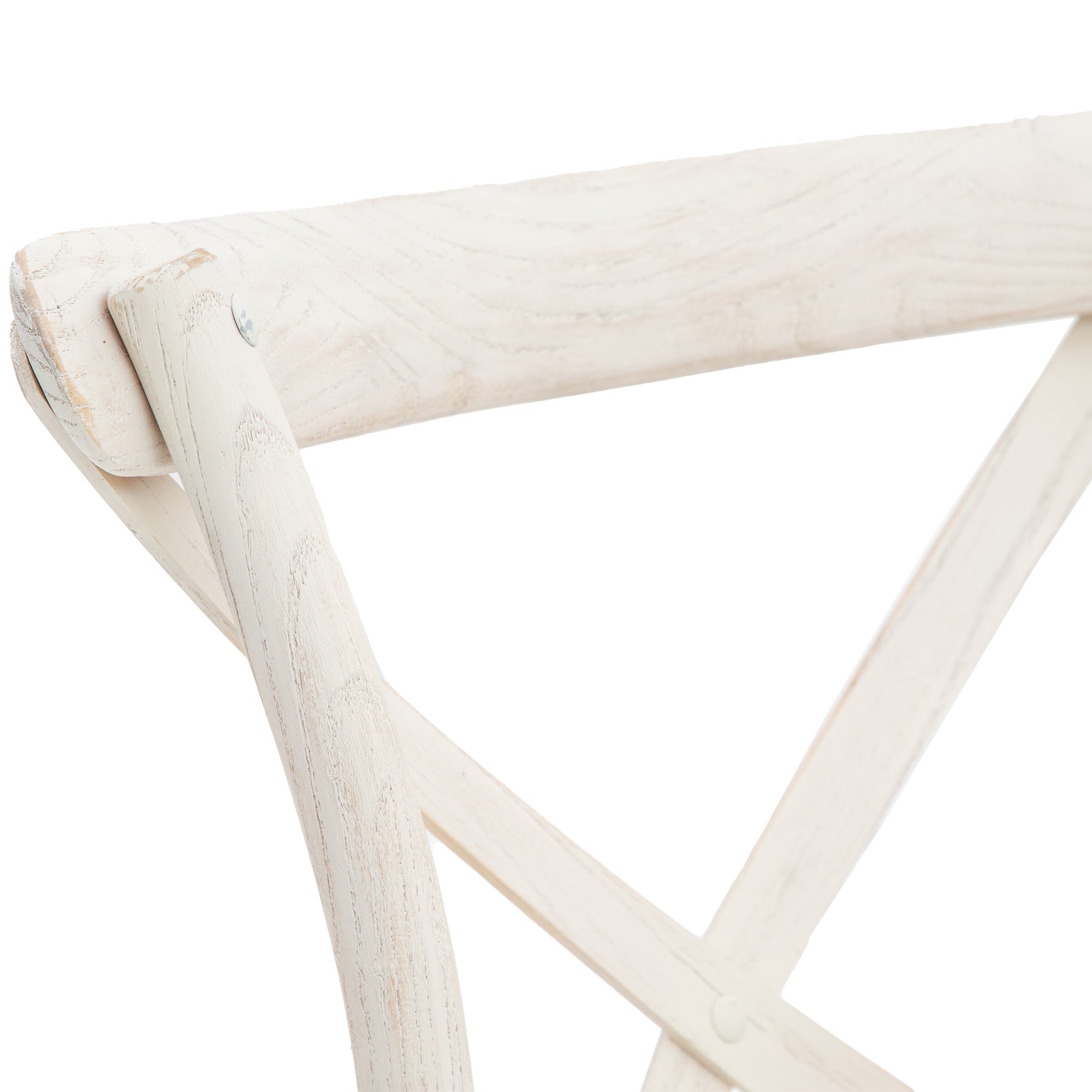 Set of 2 Aspen White Oak Wood & Rattan Dining Chair