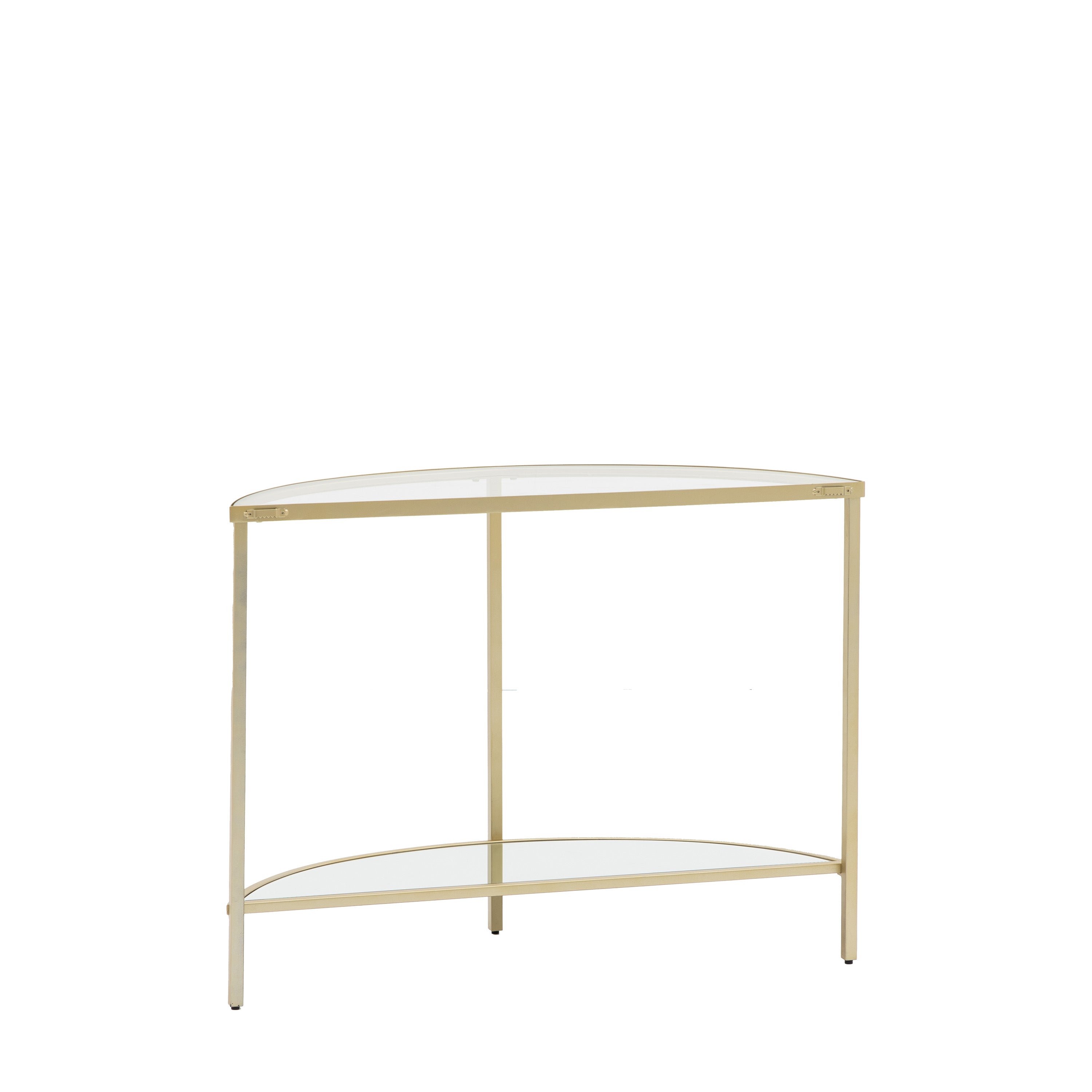 Harmon Harmon Champagne Gold & Glass Console Table