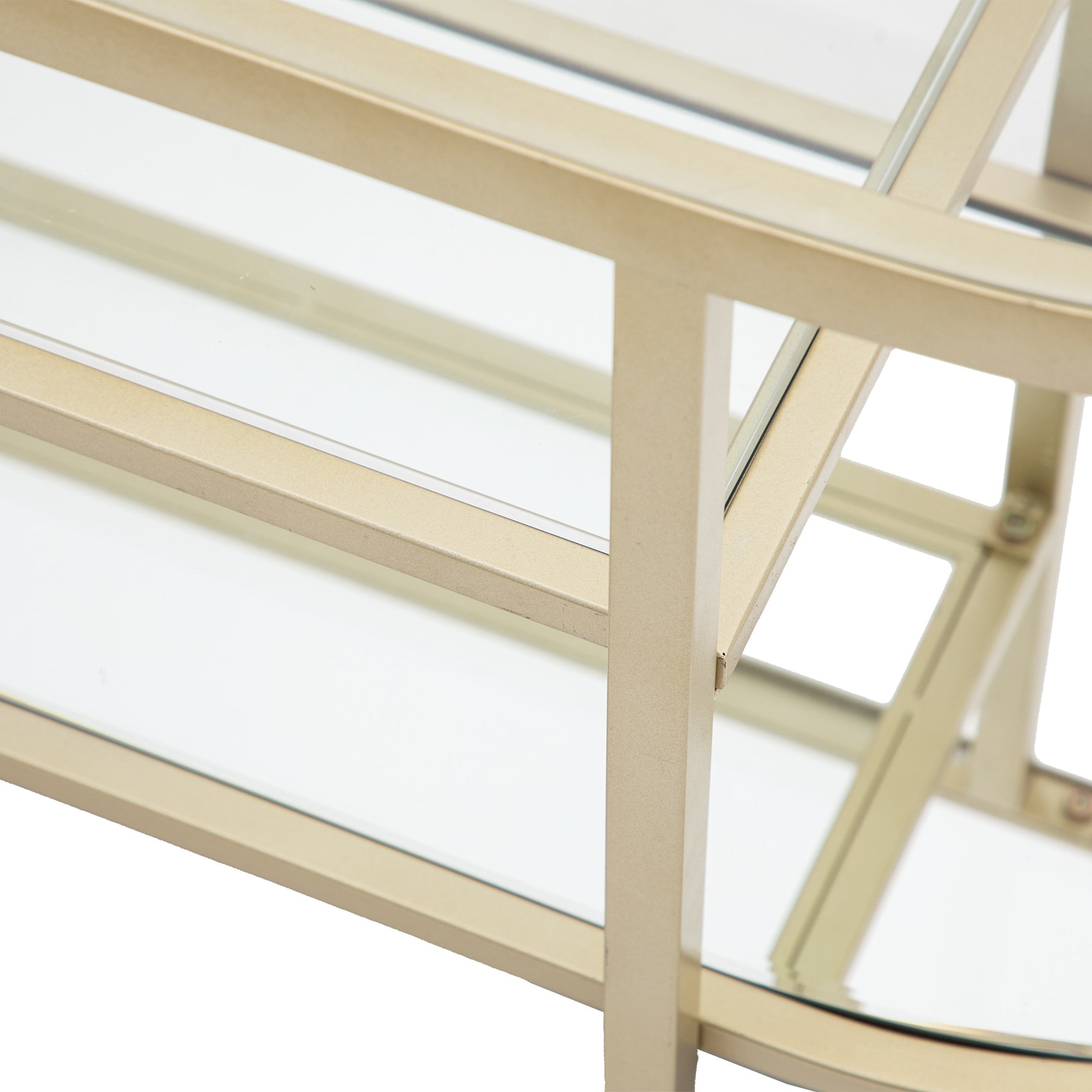 Harmon Champagne Gold & Clear Glass TV Unit