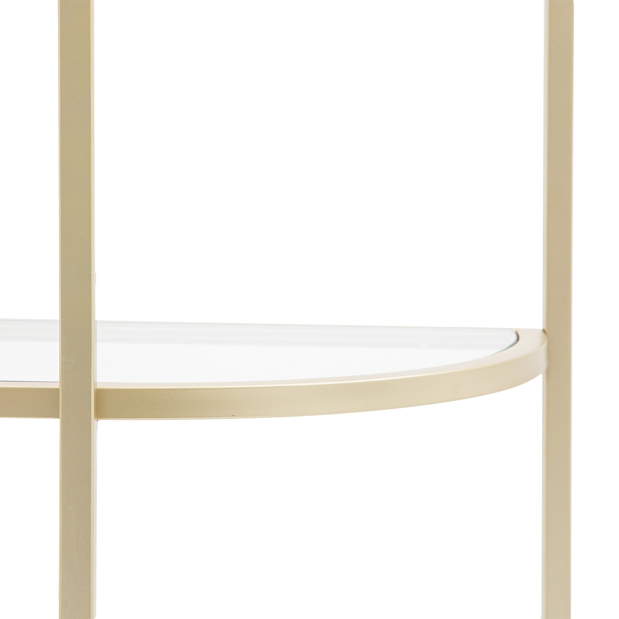 Harmon Champagne Gold & Clear Glass Curved Display Unit