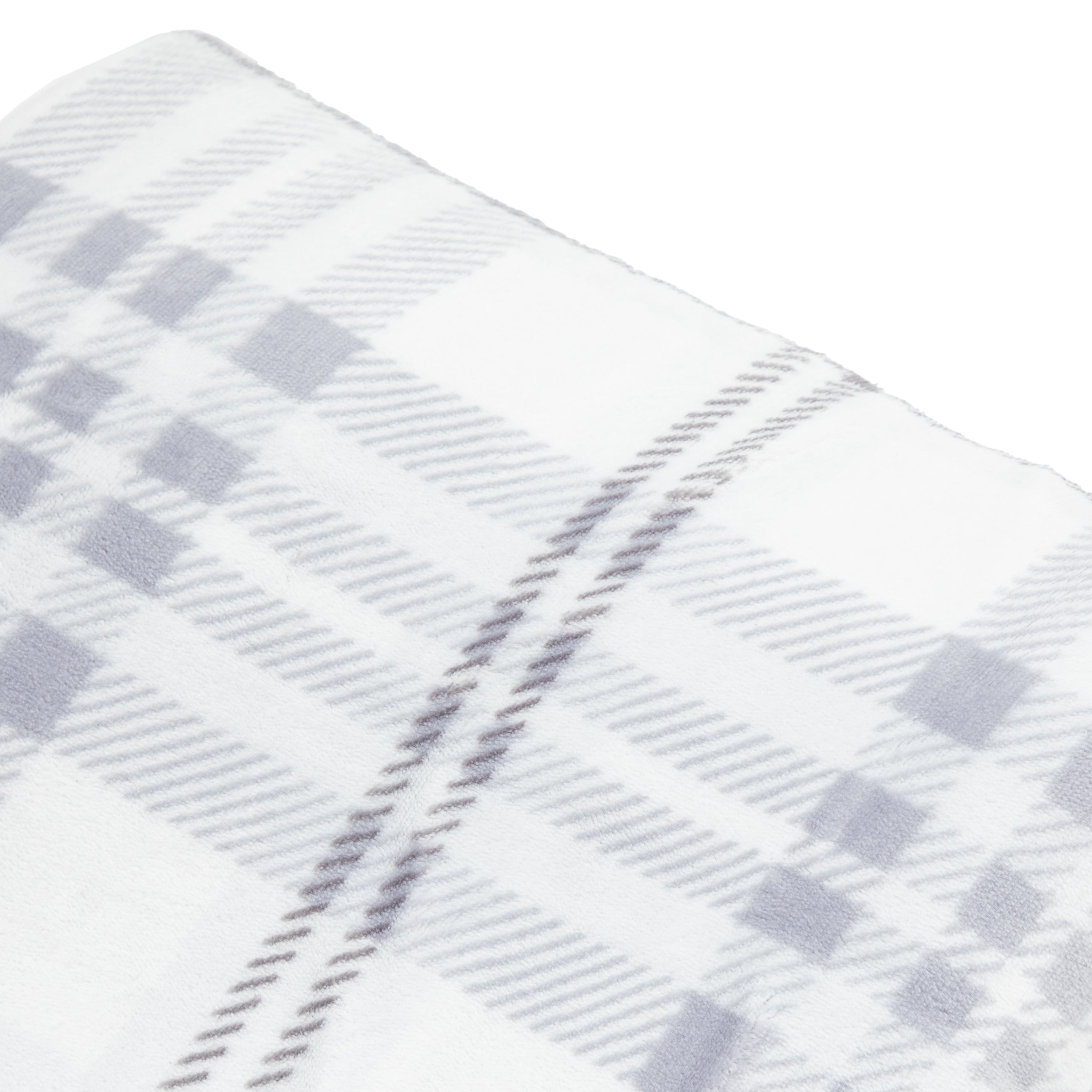 Tartan Checked Sherpa Grey Throw