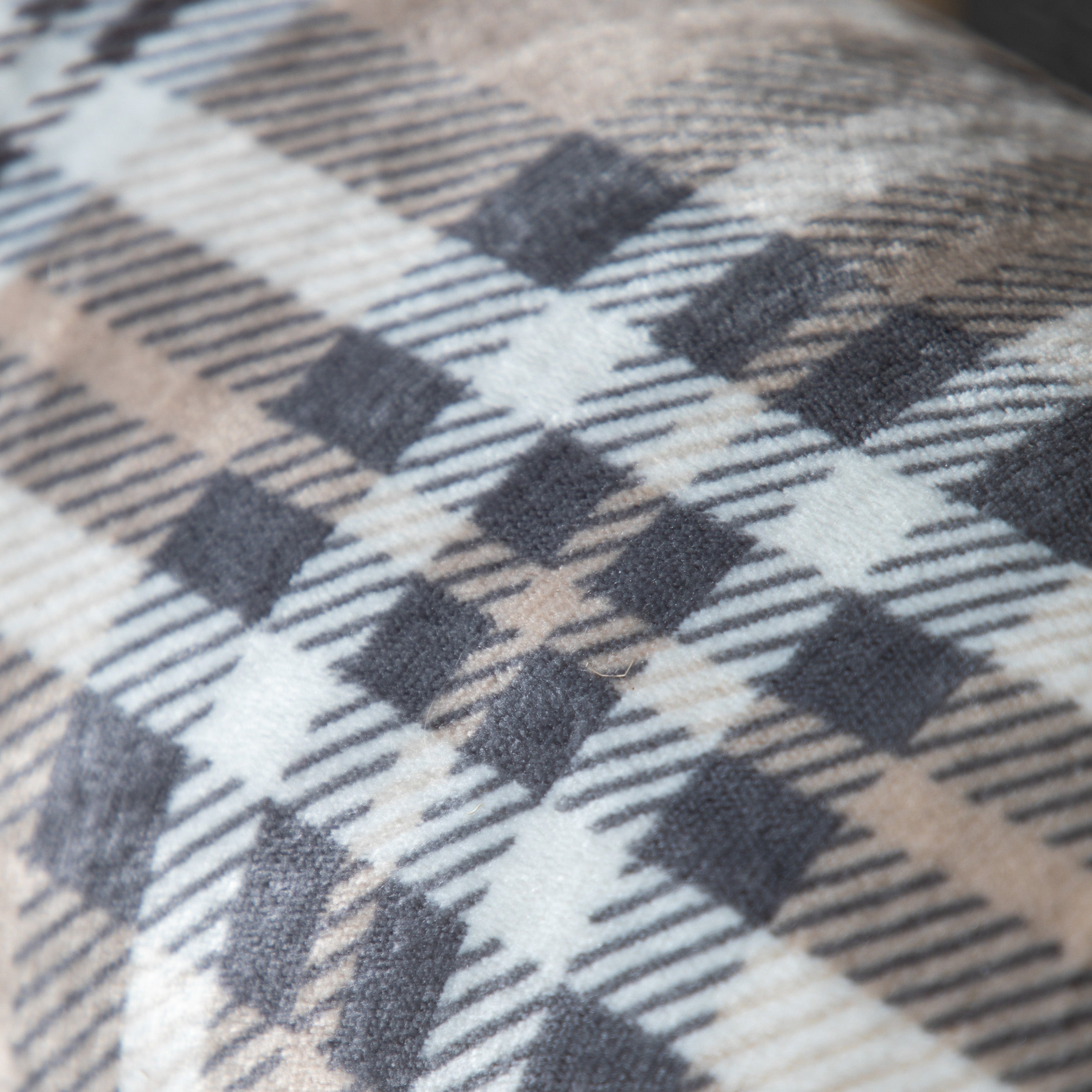 Tartan Checked Natural Sherpa Throw