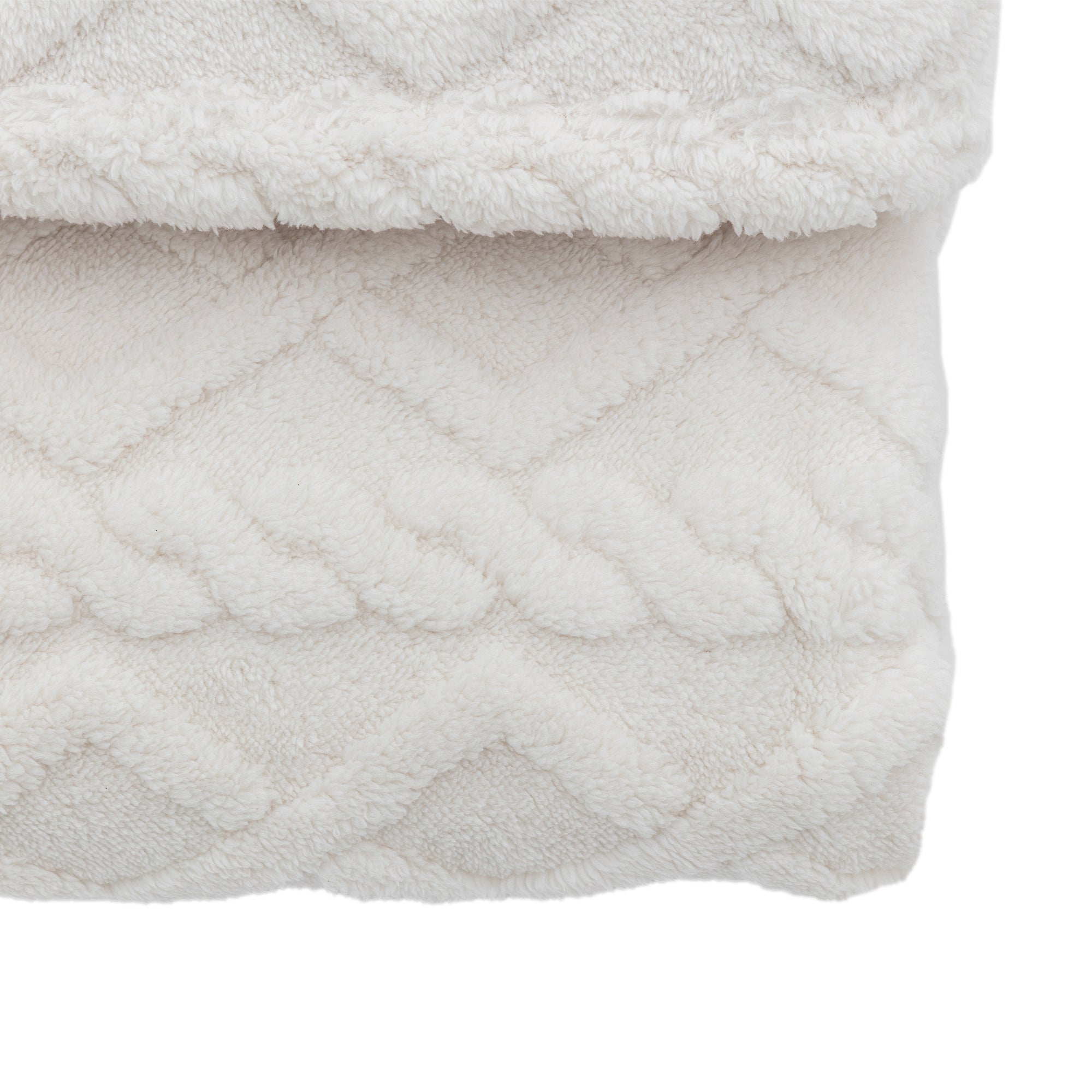 Textures Cable Knit Cream Throw