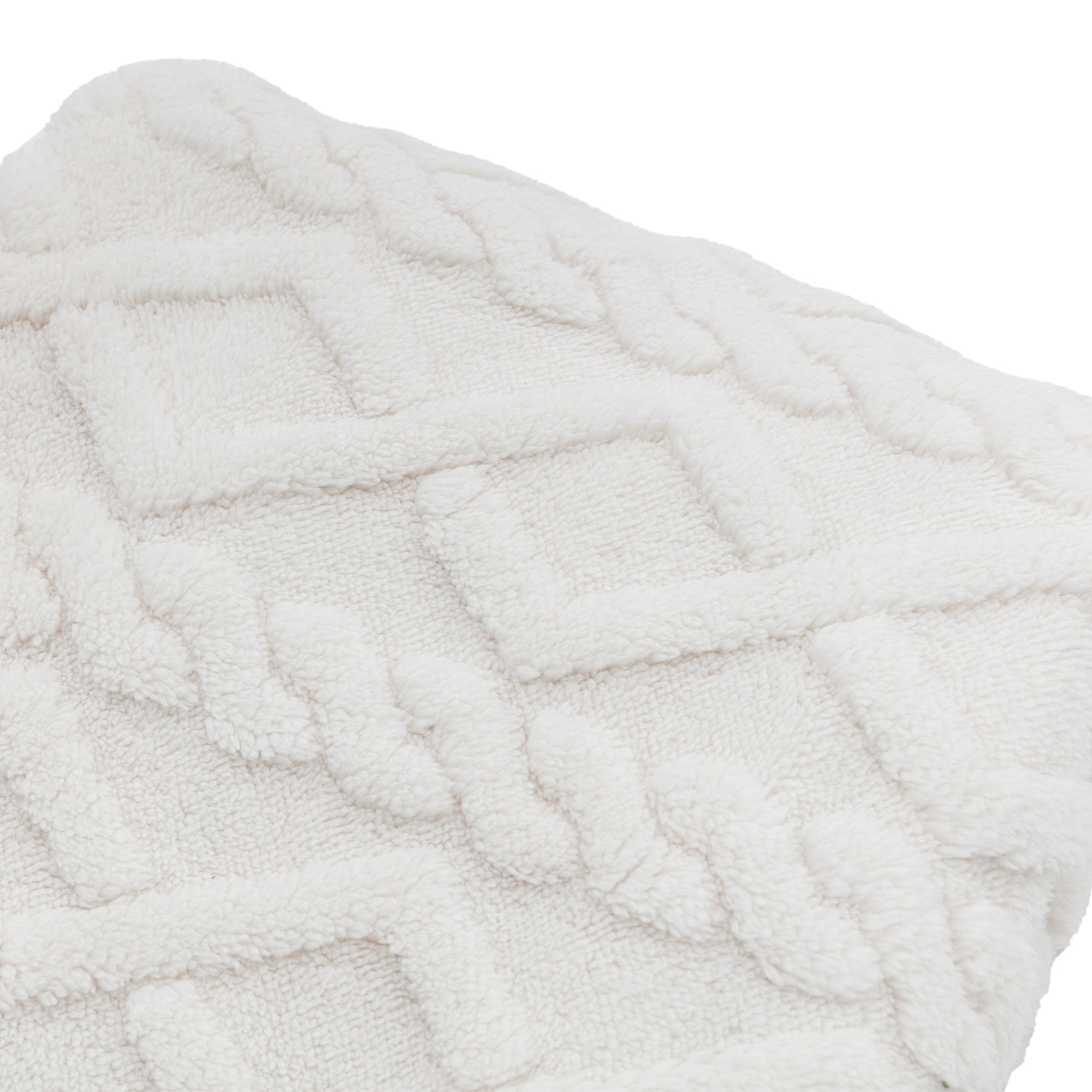 Textures Cable Knit Cream Throw