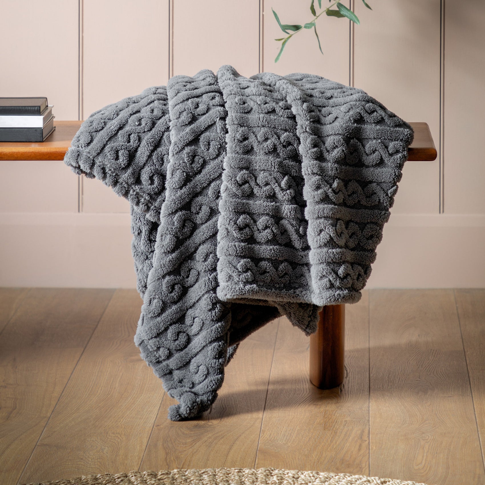 Bellwoods Twist Knit Grey Throw