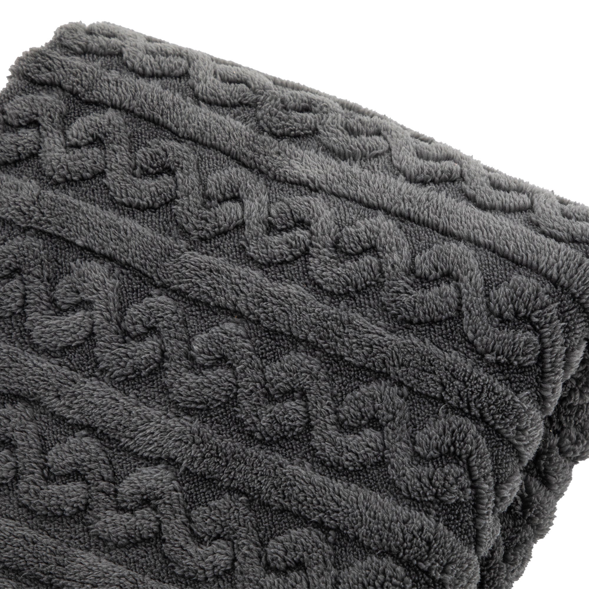 Textures Twist Knit Grey Throw
