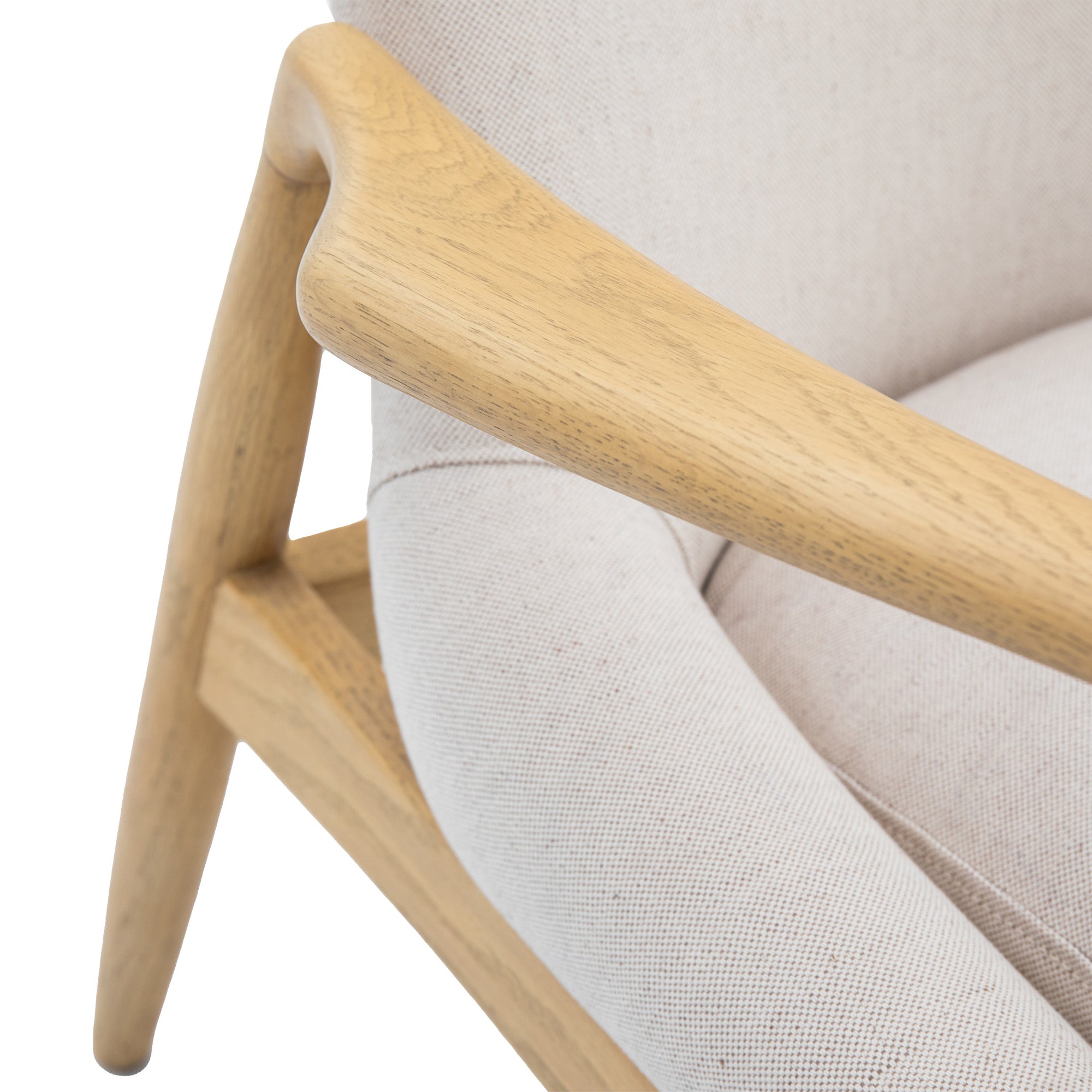Brianna Natural Linen & Oak Wood Armchair