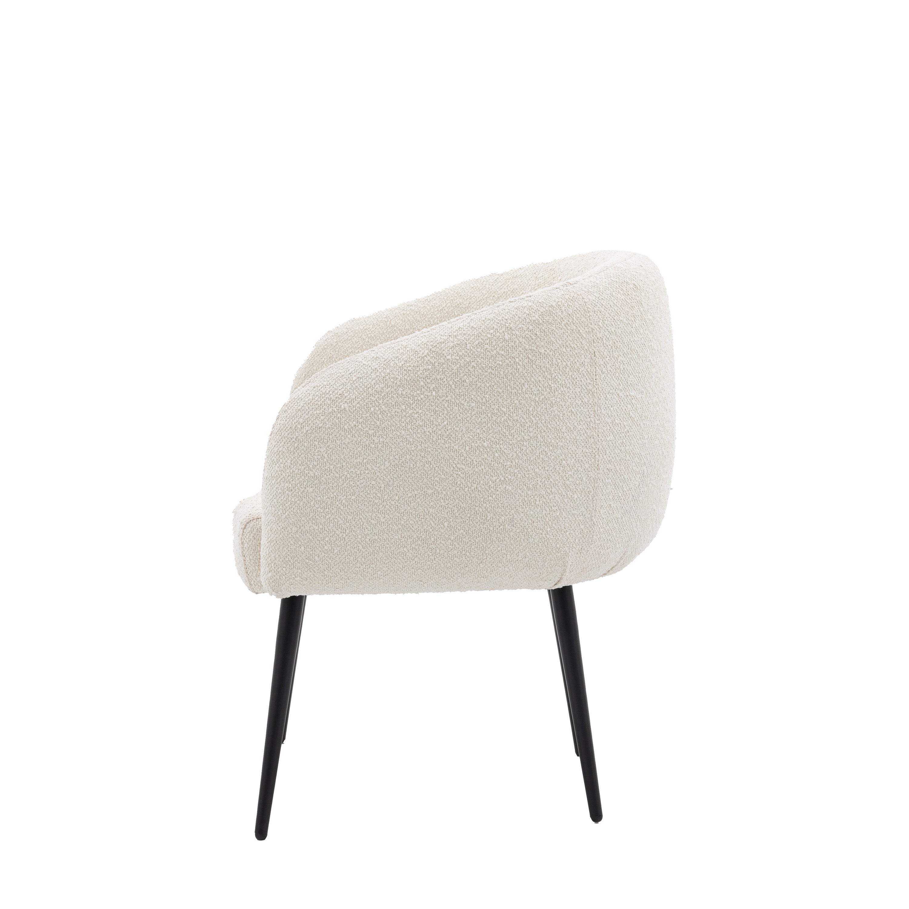 Belvoir White Bouclé Tub Chair