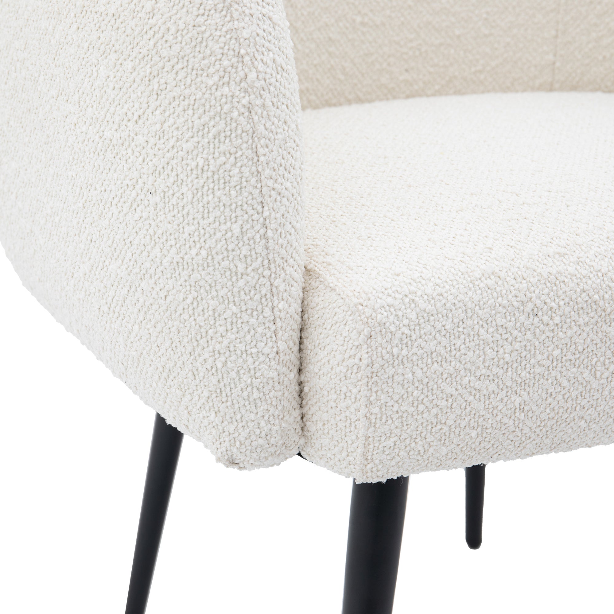 Belvoir White Bouclé Tub Chair