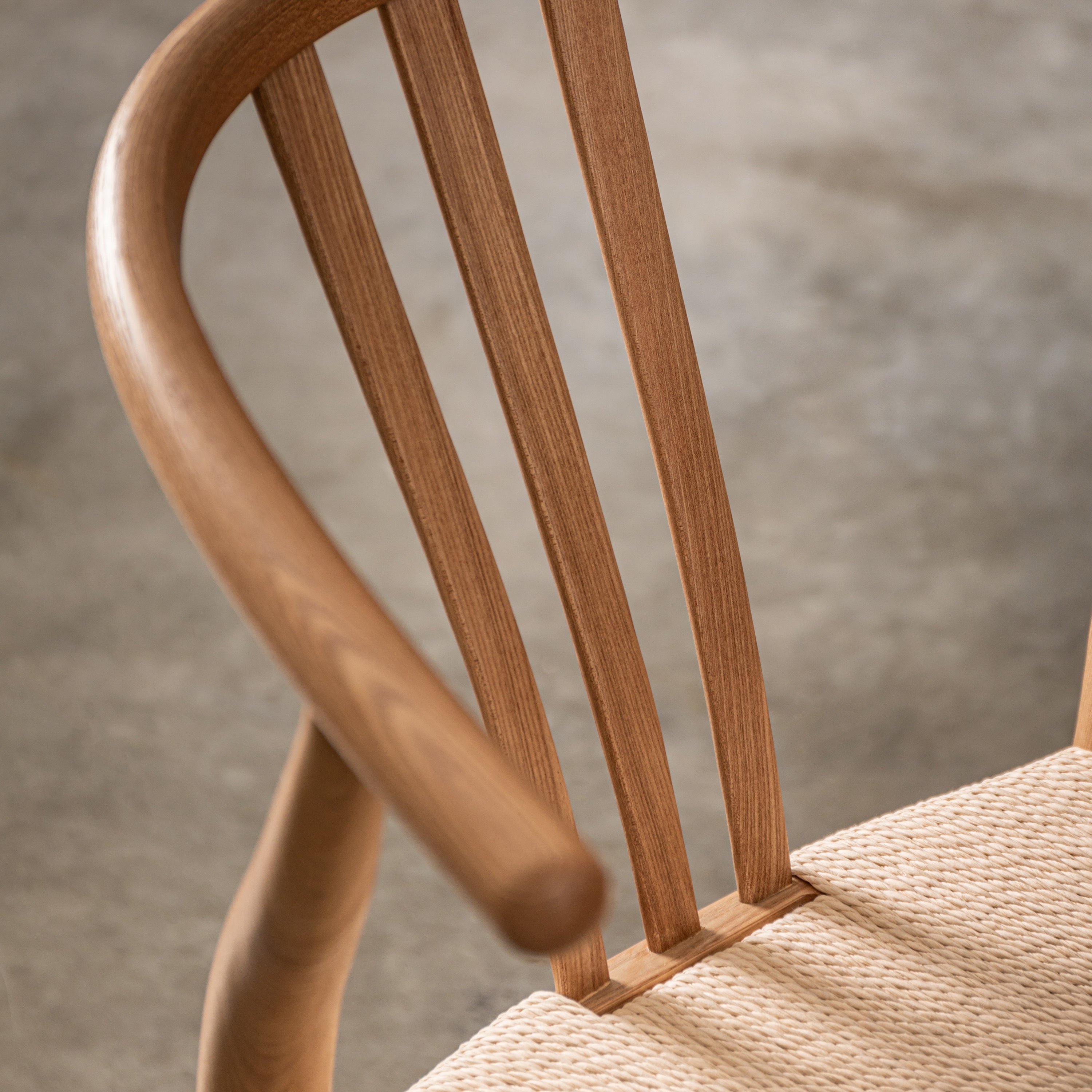 Set of 2 Courtney Natural Oak Wood & Rope Dining Chair