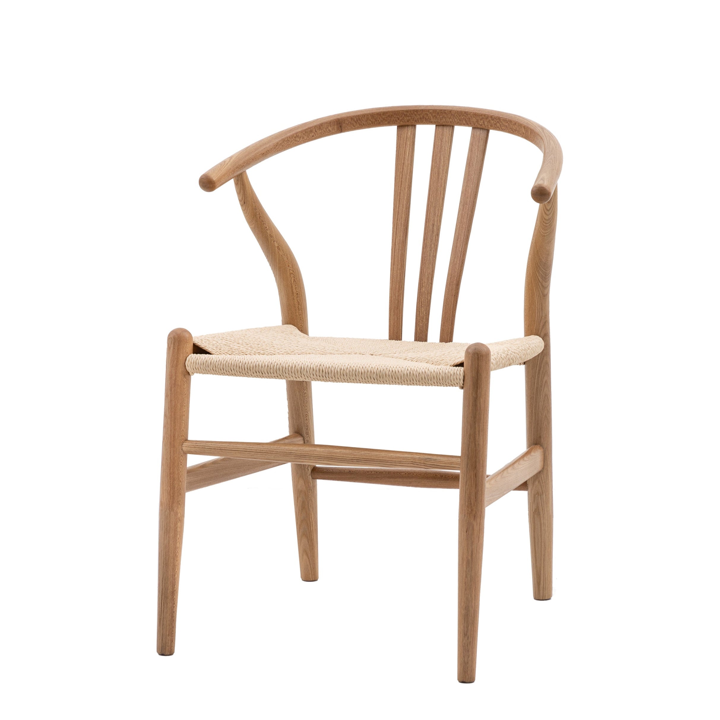 Set of 2 Courtney Natural Oak Wood & Rope Dining Chair
