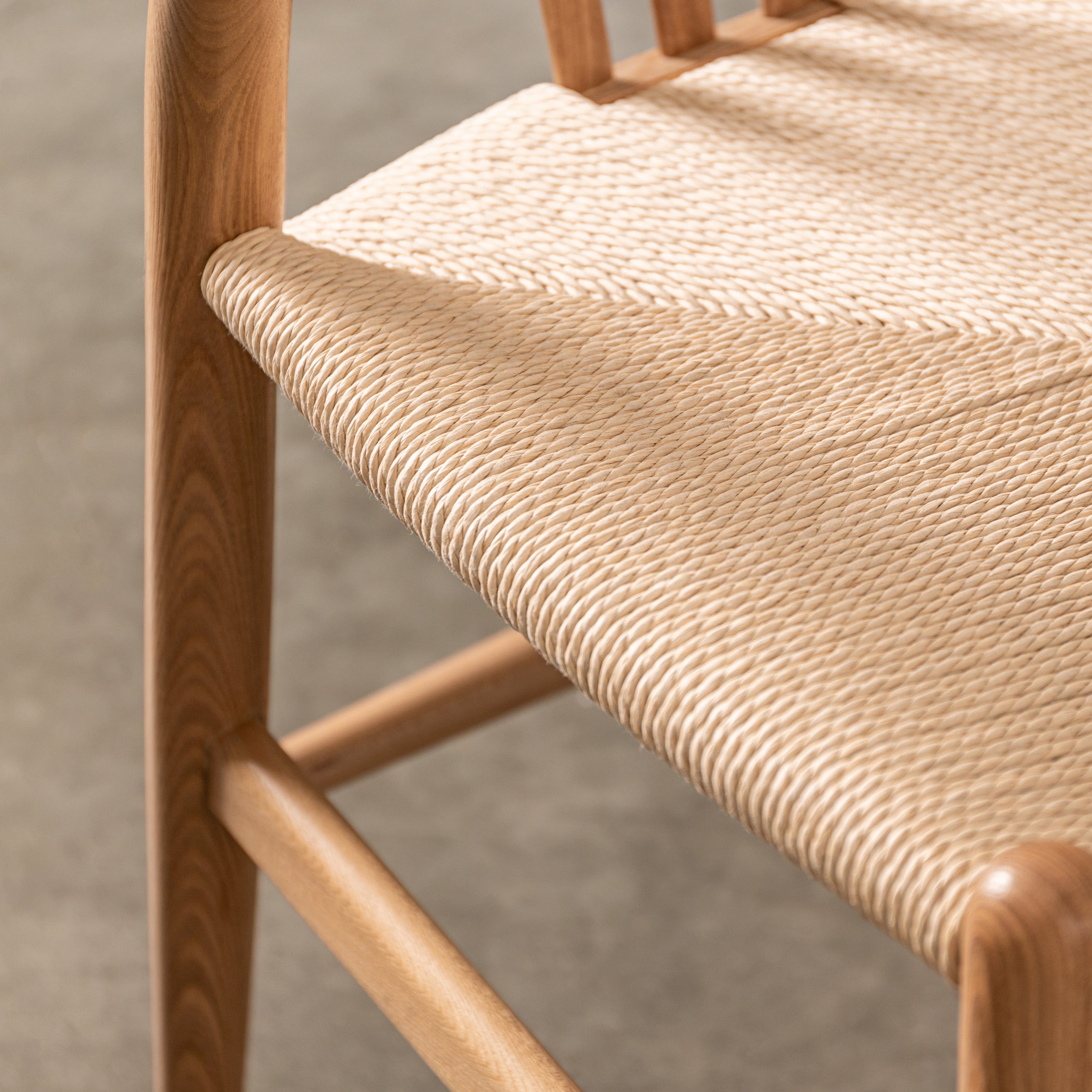Set of 2 Courtney Natural Oak Wood & Rope Dining Chair