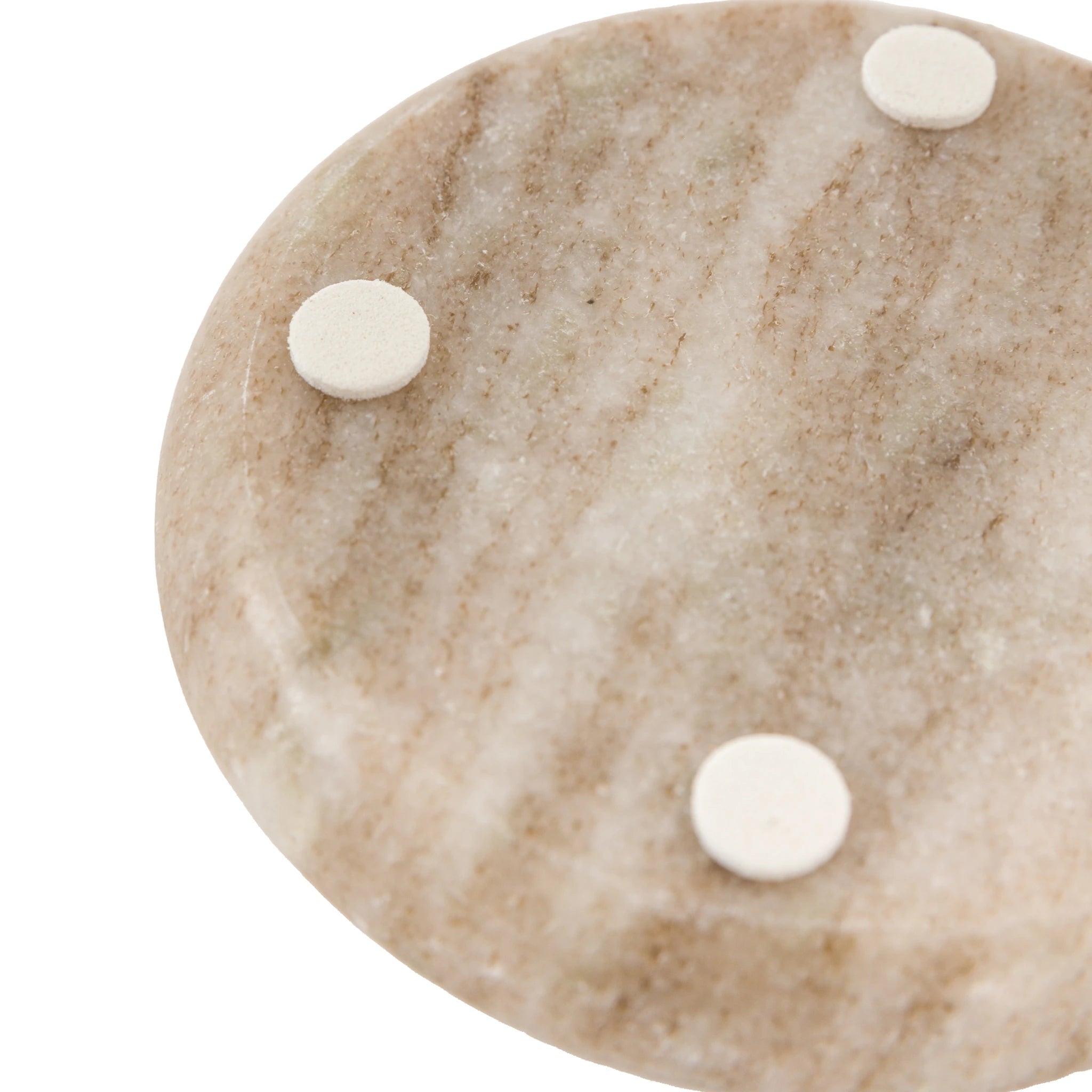 Set of 4 Amberwoods Round Beige Marble Coasters