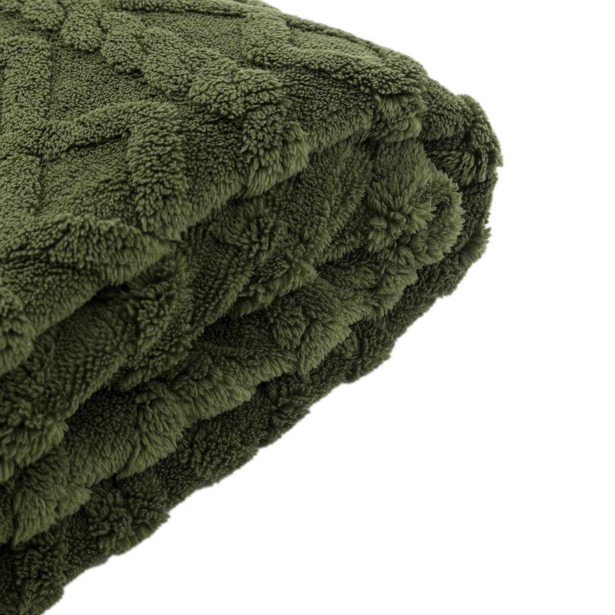 Alderrow Woodland Cable Knit Forest Green Throw