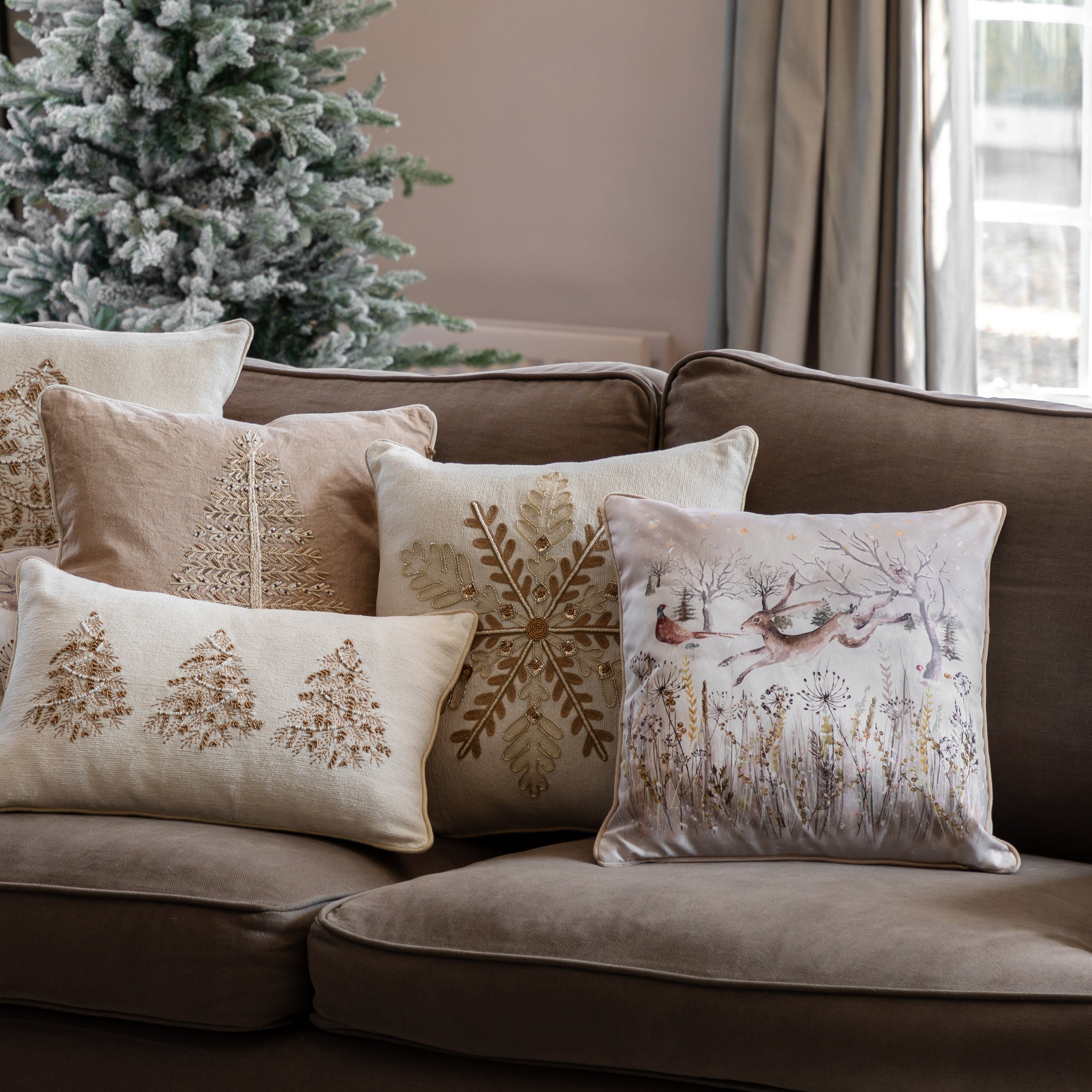 Deco Luxe Woodland Scene Square Cushion 45x45