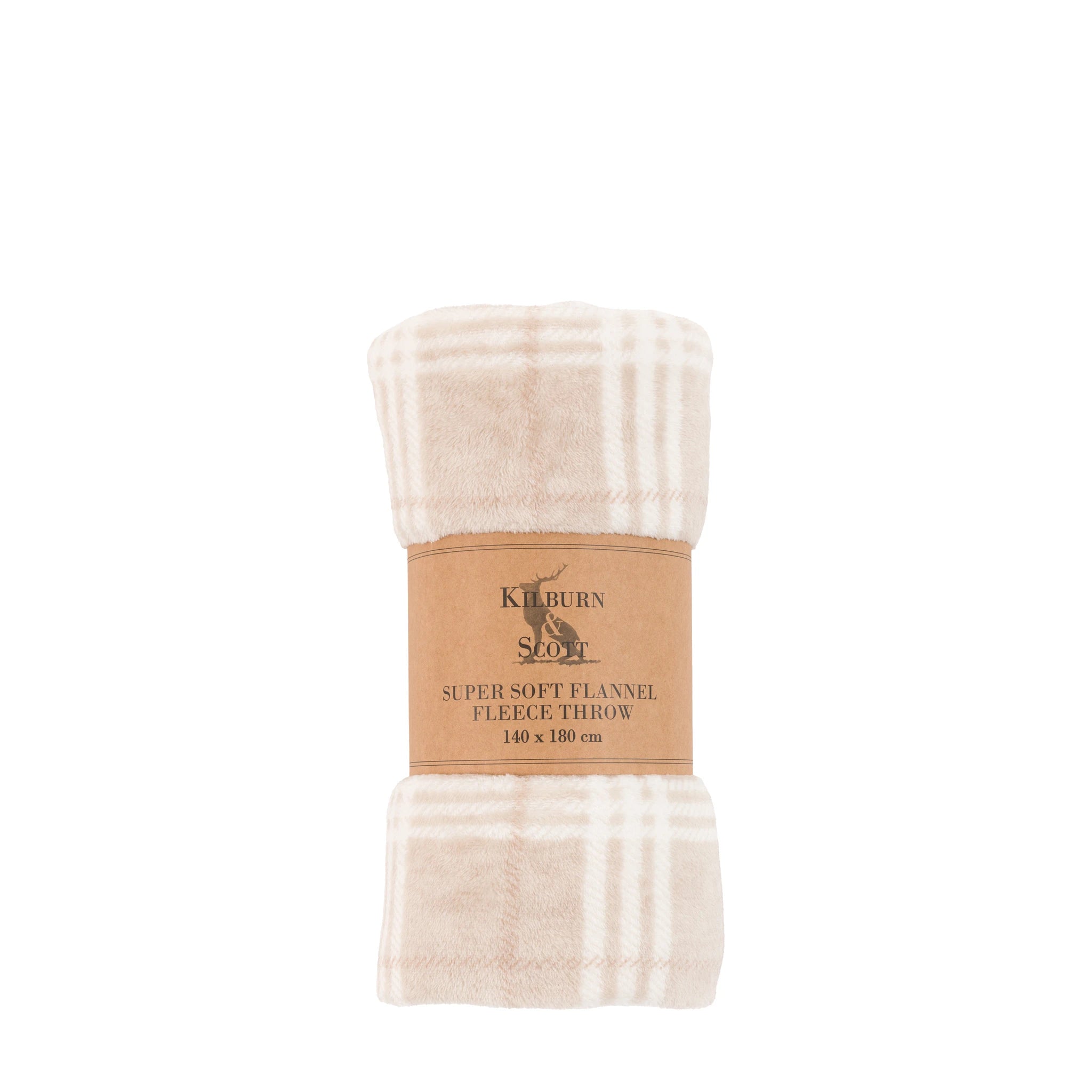 Harlewood Rolled Fleece Almond Beige Throw
