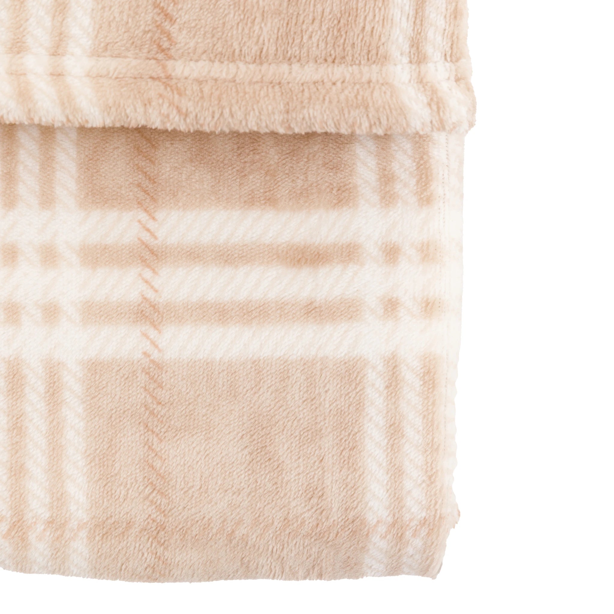 Harlewood Rolled Fleece Almond Beige Throw
