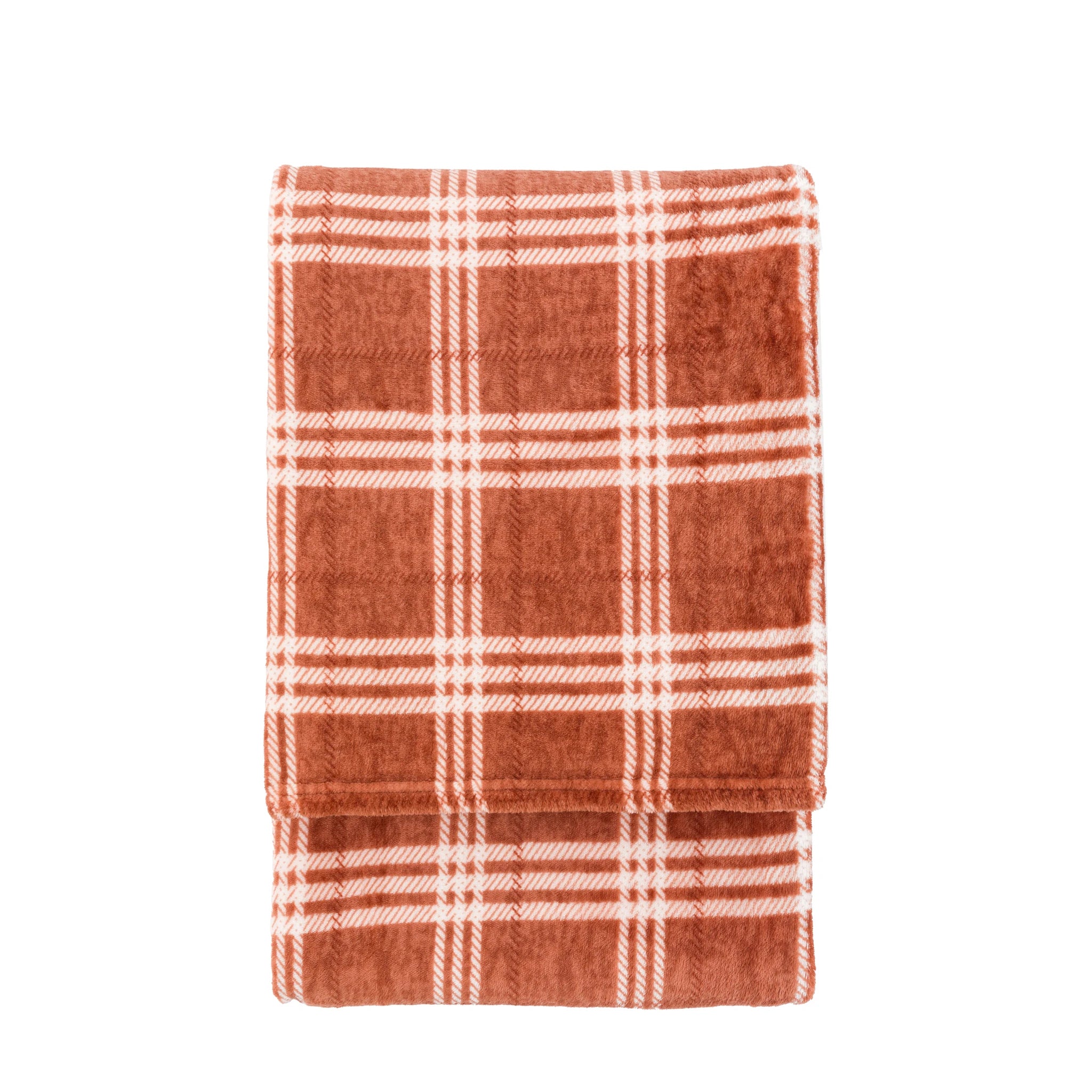 Harlewood Rolled Fleece Nutmeg Brown Throw